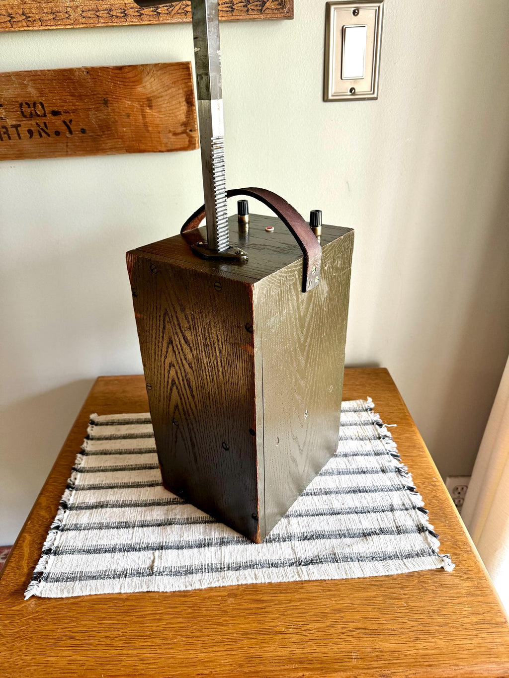 WW2 Era Fidelity Blasting Machine | Old Dynamite Detonator Box | TNT Plunger Detonator | U.S. Army Blasting Machine | Green Detonator Box