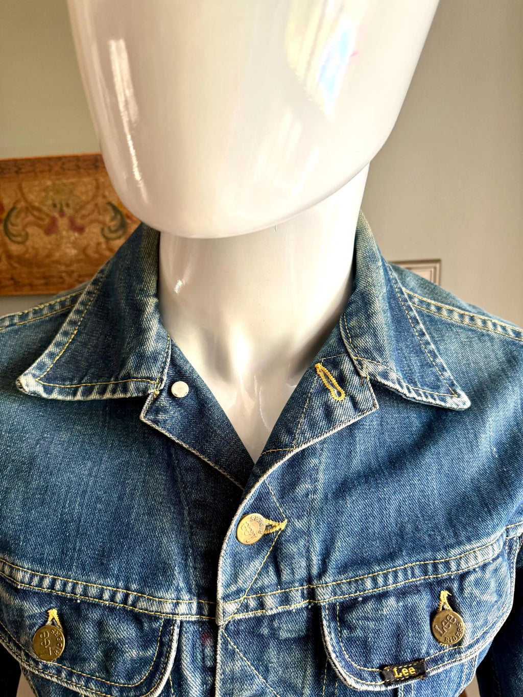 Vtg Lee Denim Jacket | Union Made 101J Lee Denim Jacket | 36 Regular Lee Blue Jean Jacket | Lee Sanforized 101J Worn Denim Jacket