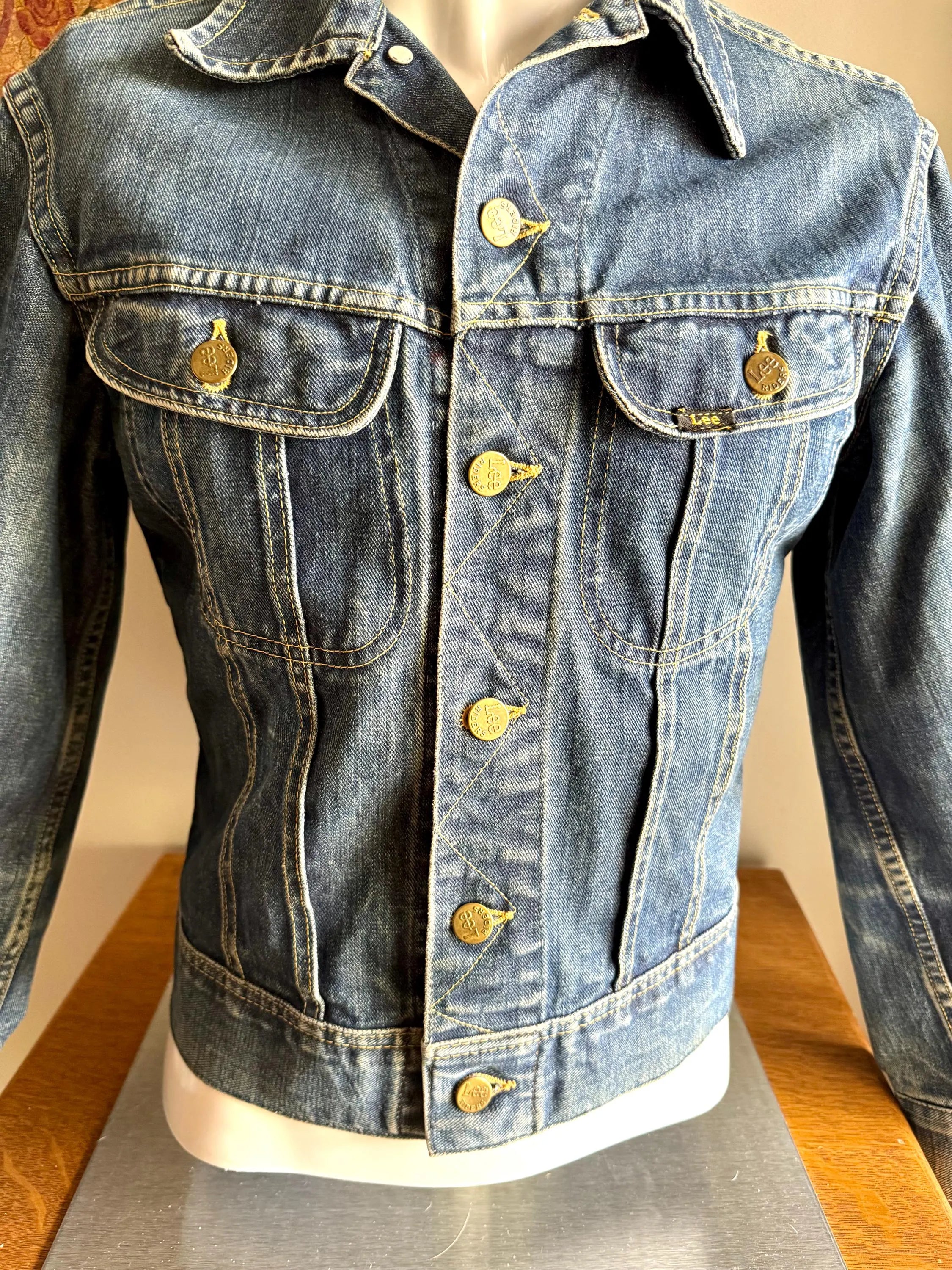 Vtg Lee Denim Jacket | Union Made 101J Lee Denim Jacket | 36 Regular Lee Blue Jean Jacket | Lee Sanforized 101J Worn Denim Jacket