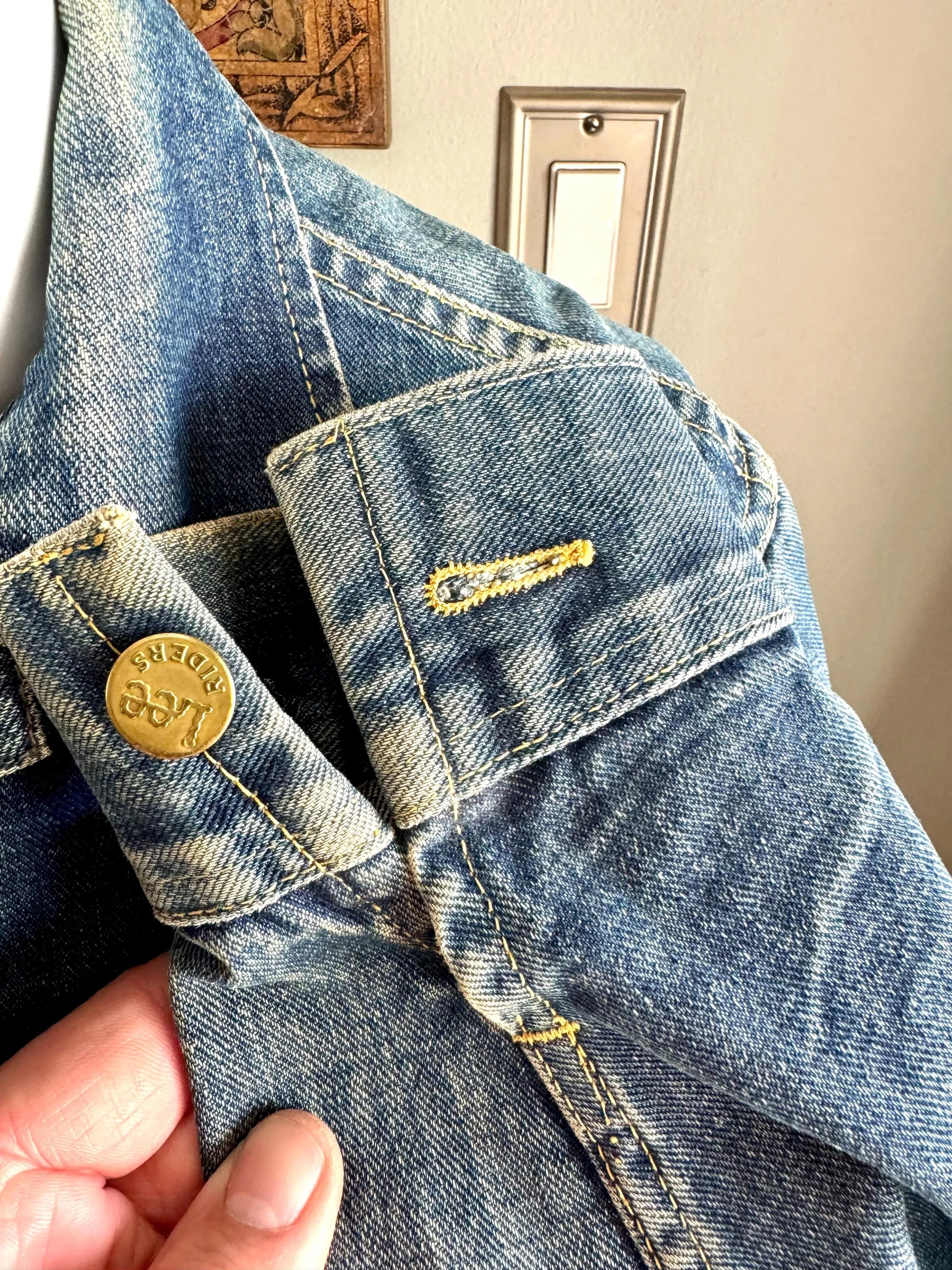 Vtg Lee Denim Jacket | Union Made 101J Lee Denim Jacket | 36 Regular Lee Blue Jean Jacket | Lee Sanforized 101J Worn Denim Jacket