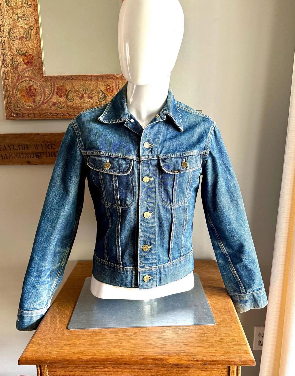 Vtg Lee Denim Jacket | Union Made 101J Lee Denim Jacket | 36 Regular Lee Blue Jean Jacket | Lee Sanforized 101J Worn Denim Jacket