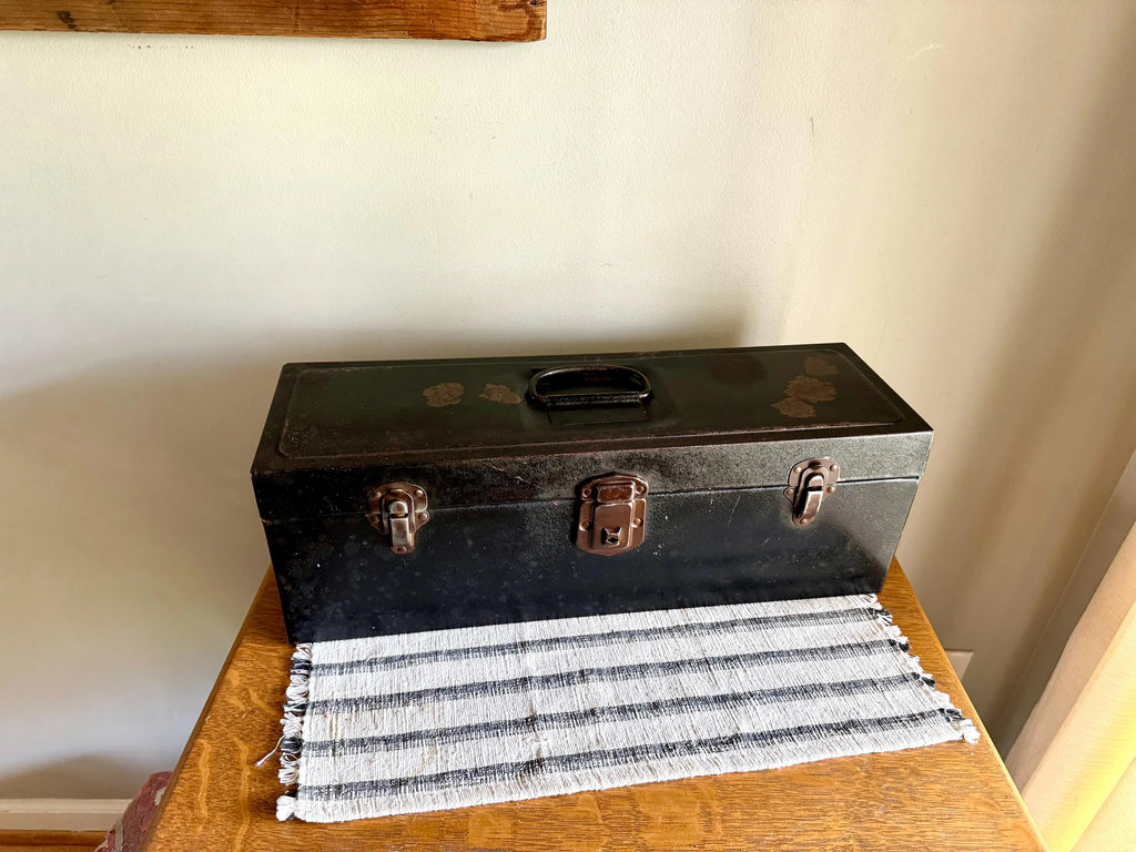 Vtg Distressed SK Tool Box | Sherman Klove Co. Metal Toolbox | Rustic Storage Box | Distressed Metal Tool Box | Heavy Duty Utility Box