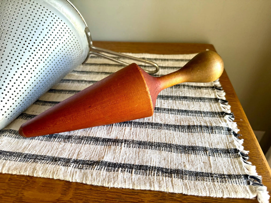 Vtg Sieve Strainer | Wearever Aluminum Canning Strainer and Wood Pestle | Coned Canner 1950'S Cookware | Retro Kitchen