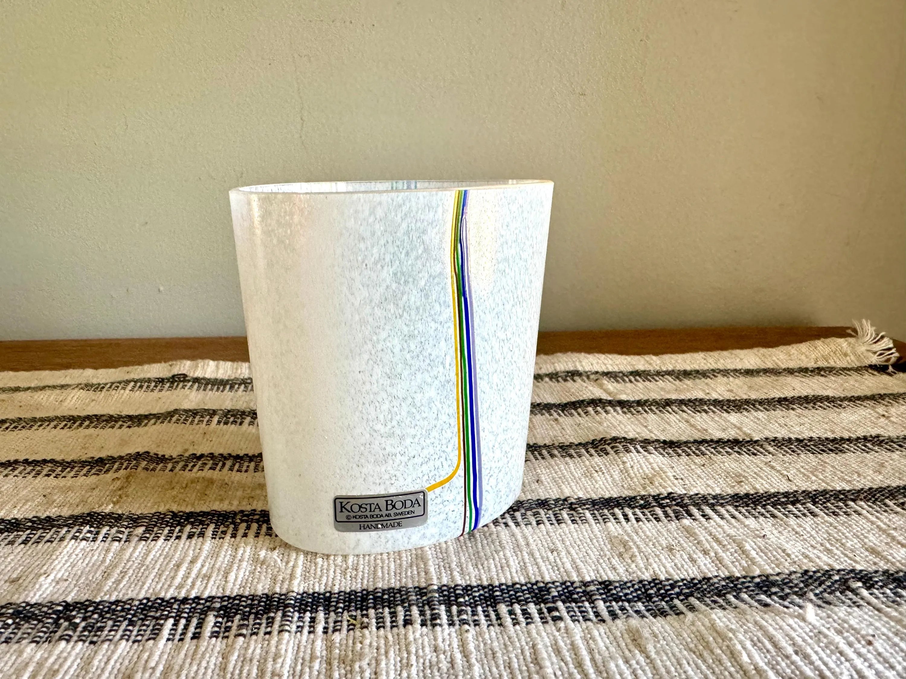 Vtg Kosta Boda Bertil Vallien Small Glass Vase | Bertil Vallien Kosta Boda Vase | Bertil Vallien Rainbow Vase | Swedish Glass Vase