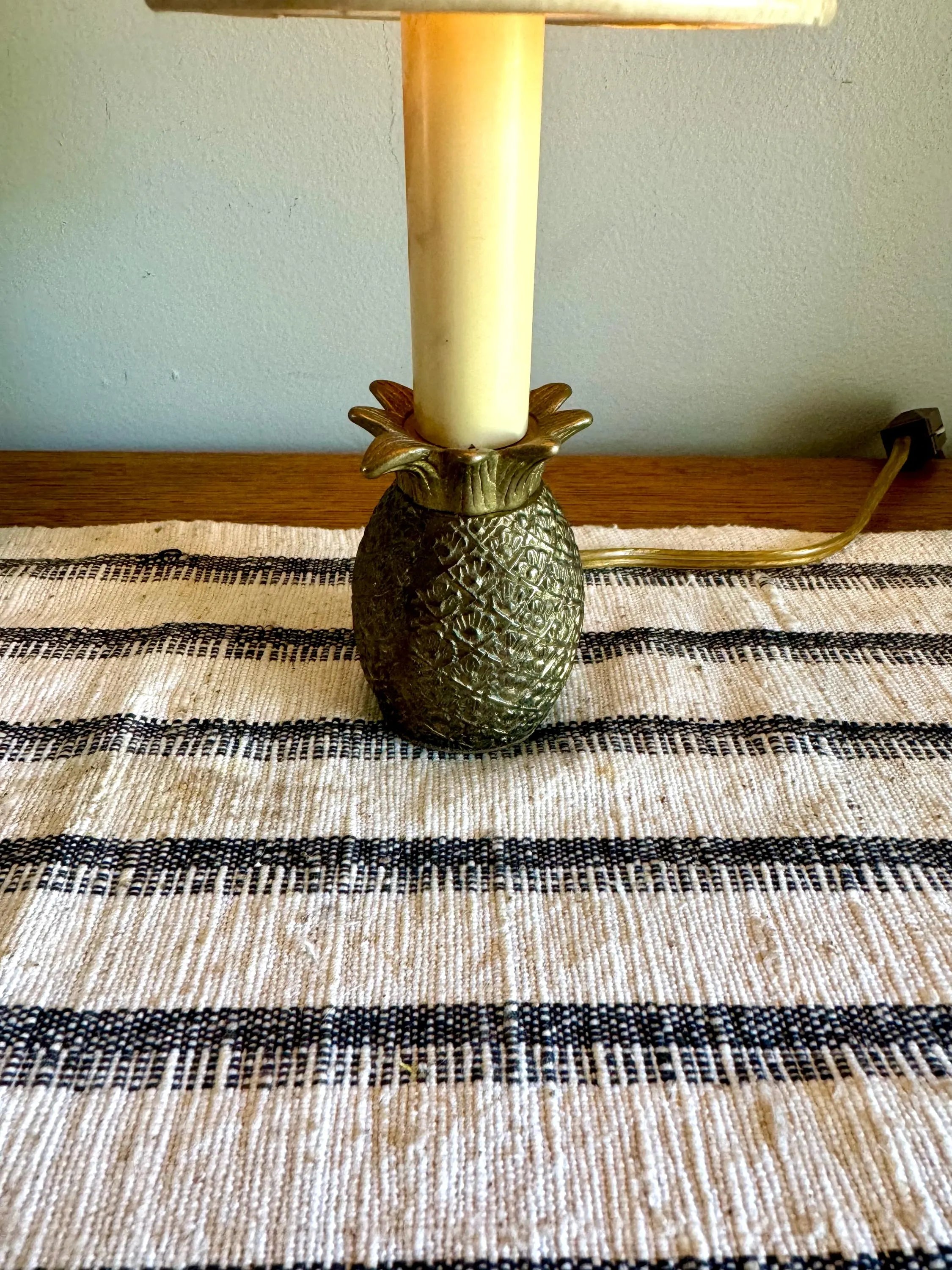 Vtg Brass Pineapple Lamp | Tiny Brass Pineapple Accent Lamp | Tropical Theme Decor | Coastal Decor | Minimalist Pineapple Lamp