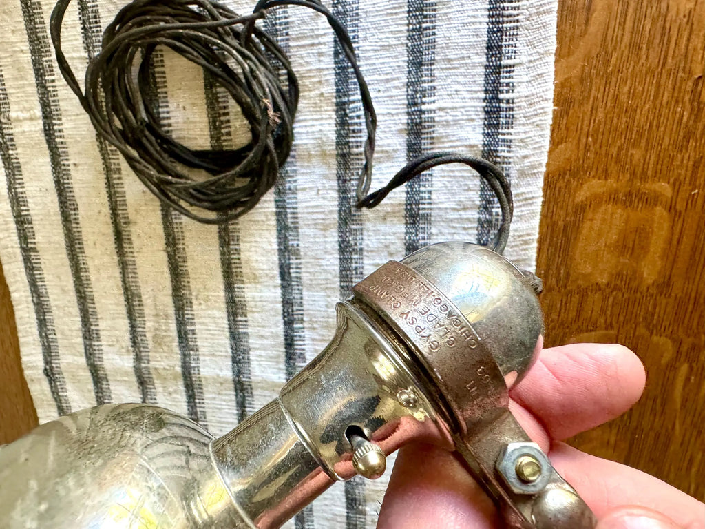 Vtg Automobile Spotlight | Auxiliary 12V Clamp Lamp | Gypsy Clamp 12V Auxiliary Spot Lamp | Automobile Work Light| Under Hood Clamp Lamp