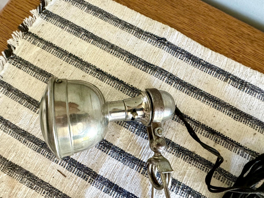 Vtg Automobile Spotlight | Auxiliary 12V Clamp Lamp | Gypsy Clamp 12V Auxiliary Spot Lamp | Automobile Work Light| Under Hood Clamp Lamp