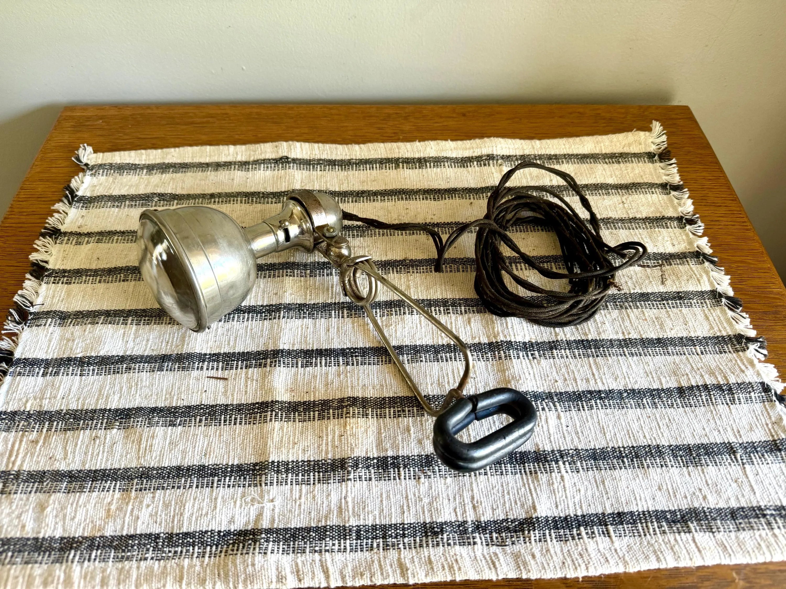 Vtg Automobile Spotlight | Auxiliary 12V Clamp Lamp | Gypsy Clamp 12V Auxiliary Spot Lamp | Automobile Work Light| Under Hood Clamp Lamp