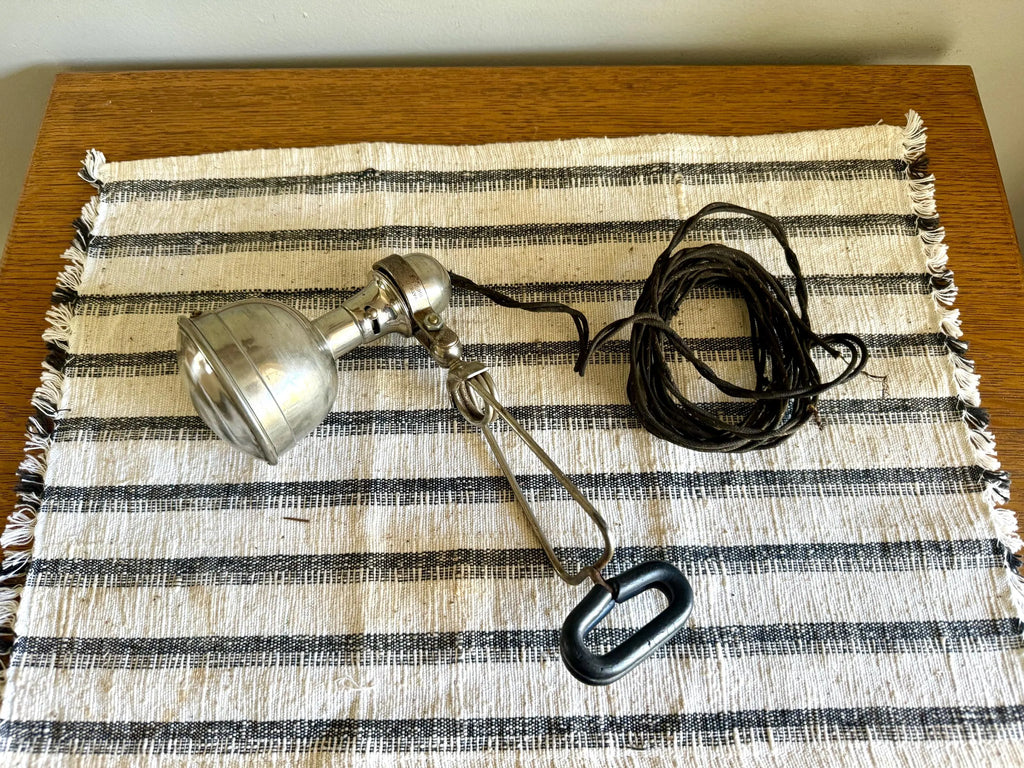 Vtg Automobile Spotlight | Auxiliary 12V Clamp Lamp | Gypsy Clamp 12V Auxiliary Spot Lamp | Automobile Work Light| Under Hood Clamp Lamp