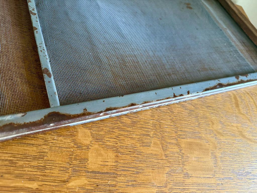 Vtg Expandable Wood Window Screen | Wood and Metal Adjustable Window Screen | Marvin Expandable Window Screen