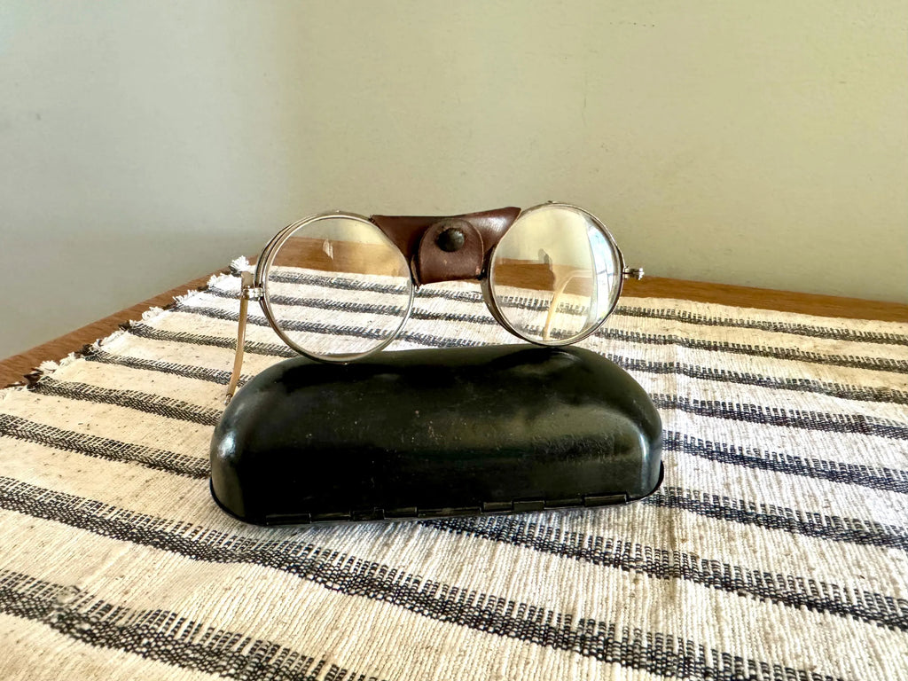 1920's American Optical Safety Glasses | Steampunk Eyewear With Case | Vtg American Optical Glasses | Vtg Riding Glasses With Case