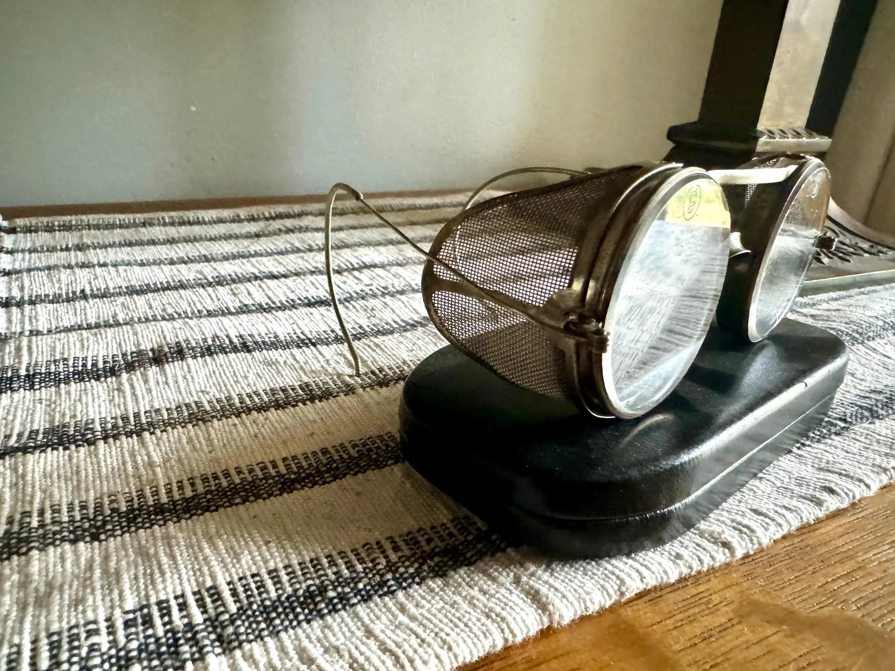 1910's King's Wire Rim Safety Glasses | Saniglas Metal Safety Goggles | Vtg Factory Glasses | Pennsylvania Railroad Safety Glasses