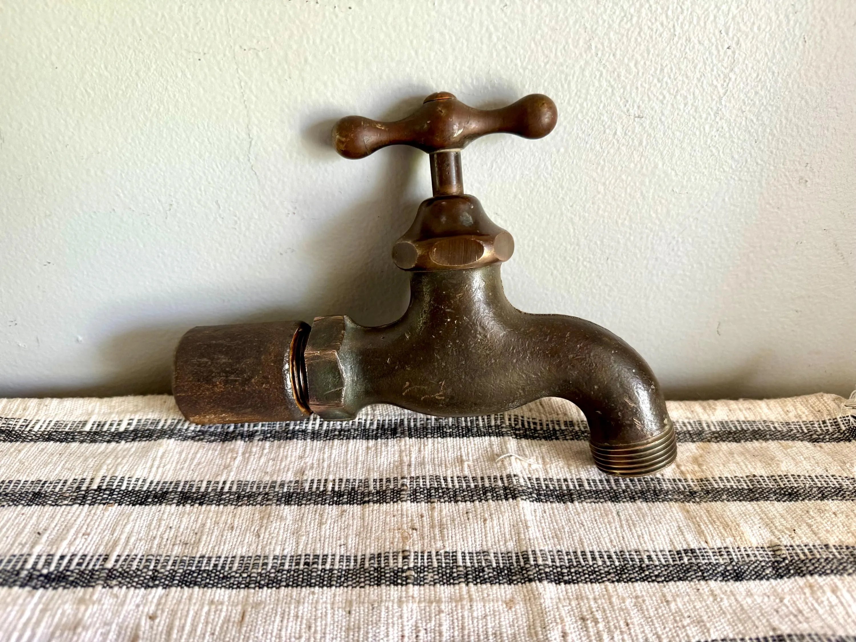 Vtg Large Bronze Water Spigot | Brass Water Faucet | 1 5/16" Bronze Water Spigot | Brass Barrel Spigot  | Large Antique Brass Spigot