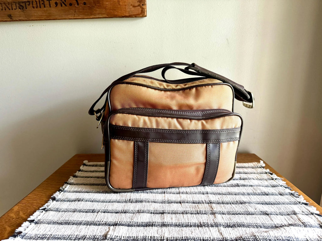Vtg Tan Coastar Camera Bag | Nylon Canvas Camera Case | Retro Beige and Brown Camera Bag | Coastar Camera Bag | Vtg Photography Bag
