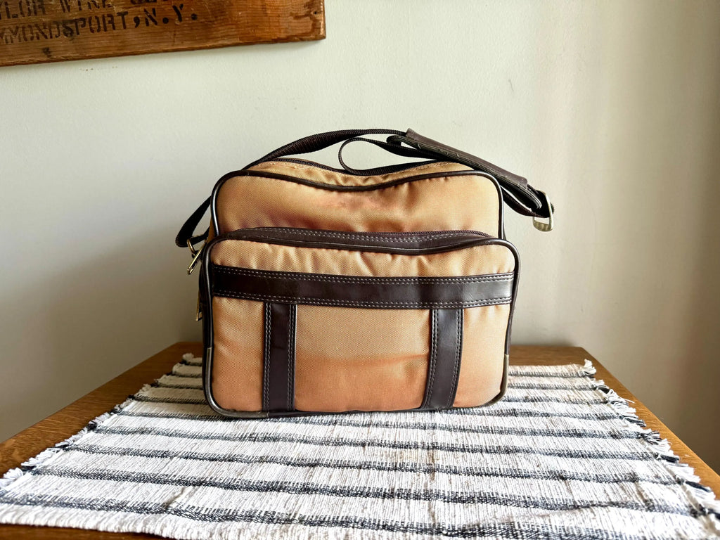 Vtg Tan Coastar Camera Bag | Nylon Canvas Camera Case | Retro Beige and Brown Camera Bag | Coastar Camera Bag | Vtg Photography Bag