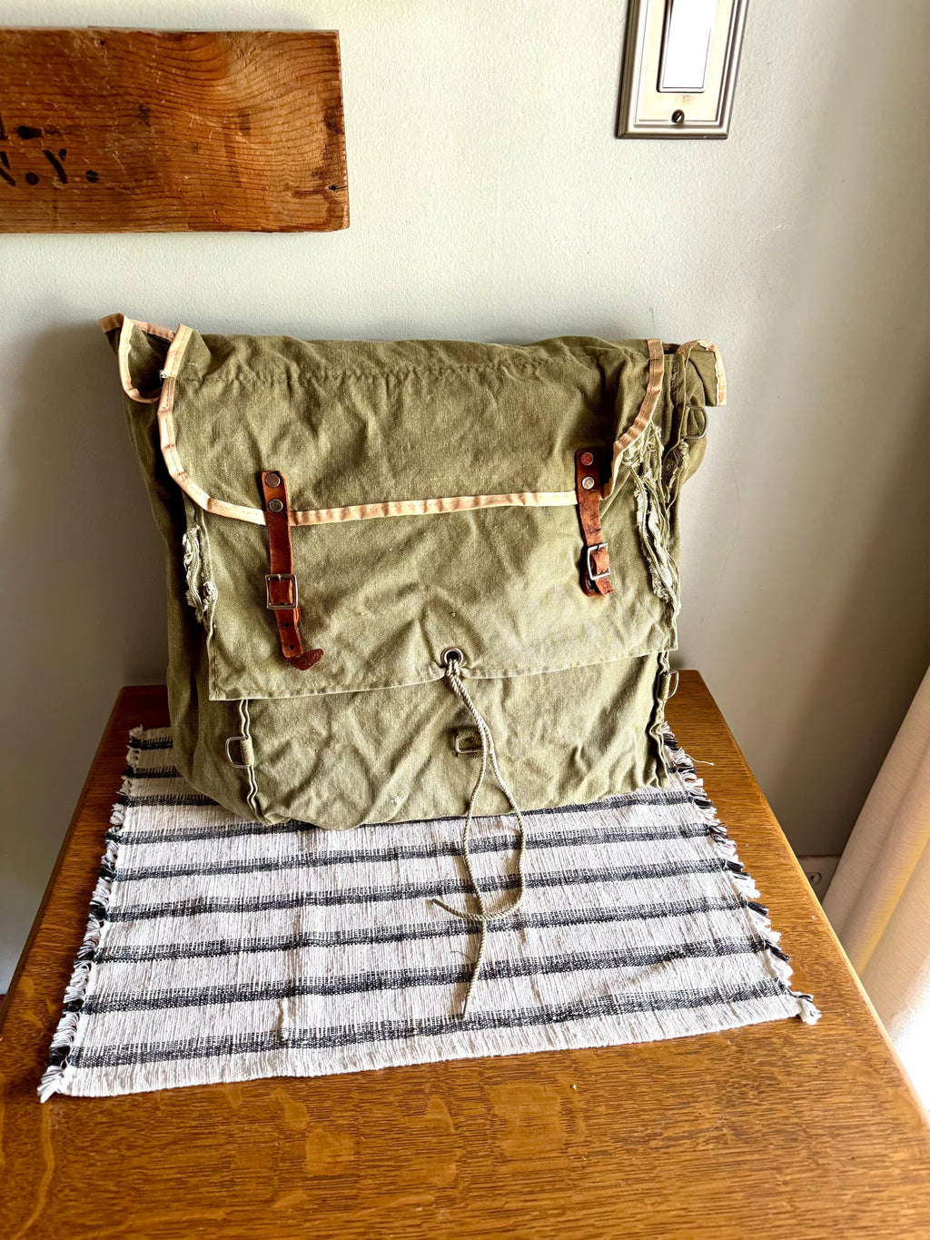Vtg Boy Scout Canvas Backpack | YPJ Yucca Pack Canvas Bag | Green Canvas Pack Sack | Vintage Hiking Bag | Old BSA