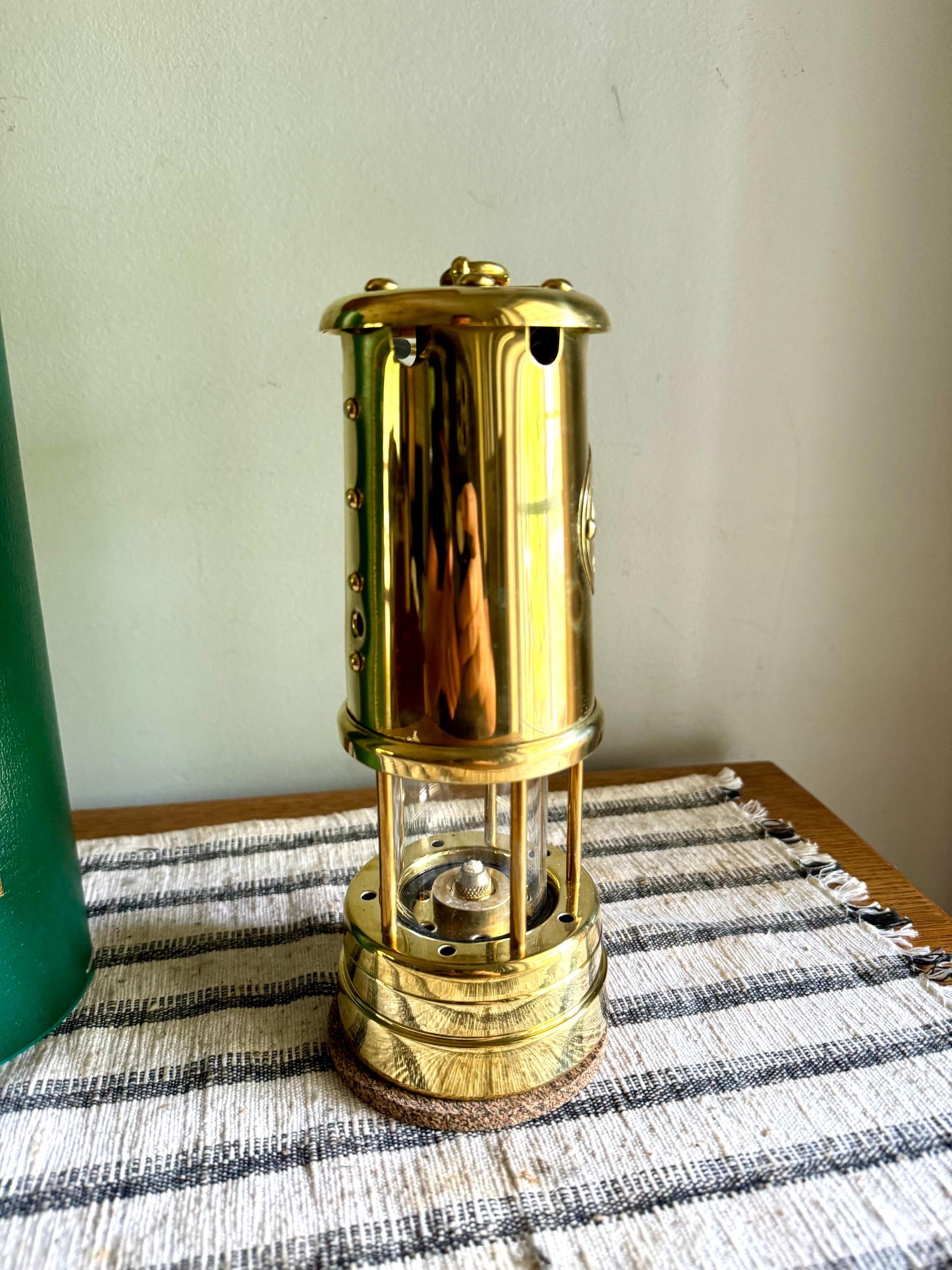 Vtg Brass British Coal Mining Lamp| Brass Miner's Lamp | Brass Welsh Safety Coal Miner's Lamp in Original Box| Brass Coal Mining Lantern