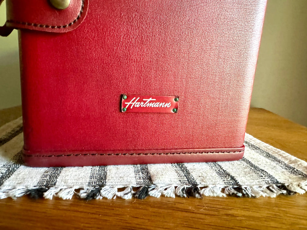 Vtg Hartmann Luggage Train Case | Faux Red Leather Train Case | Red and Pink Hard Case Train Case | Make Up Bag | Vanity Case