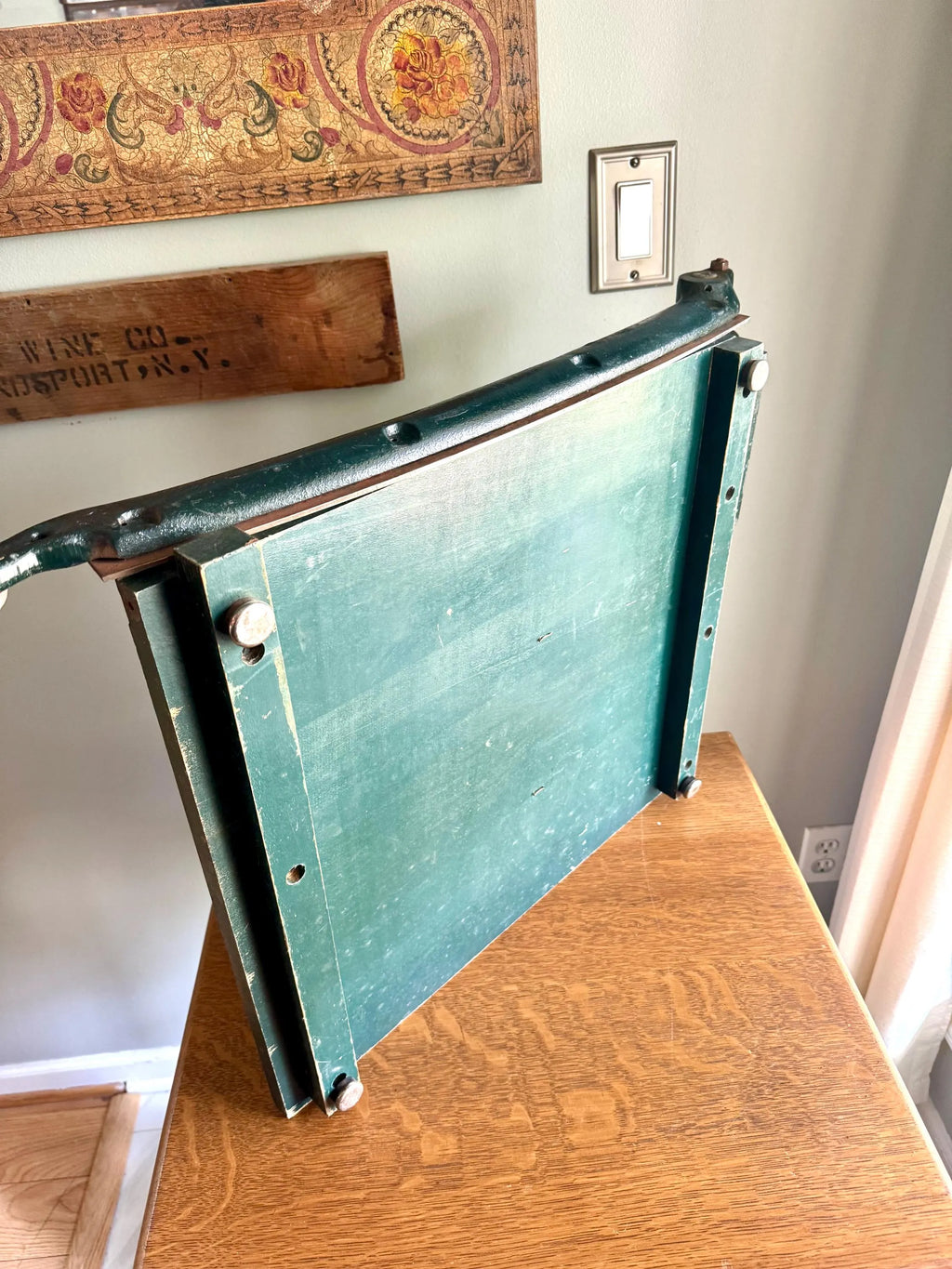 Vtg Large National Paper Cutter | Green Heavy Duty Milton Bradly 18" Guillotine Paper Cutter | Milton Bradley Co. National Paper Cutter