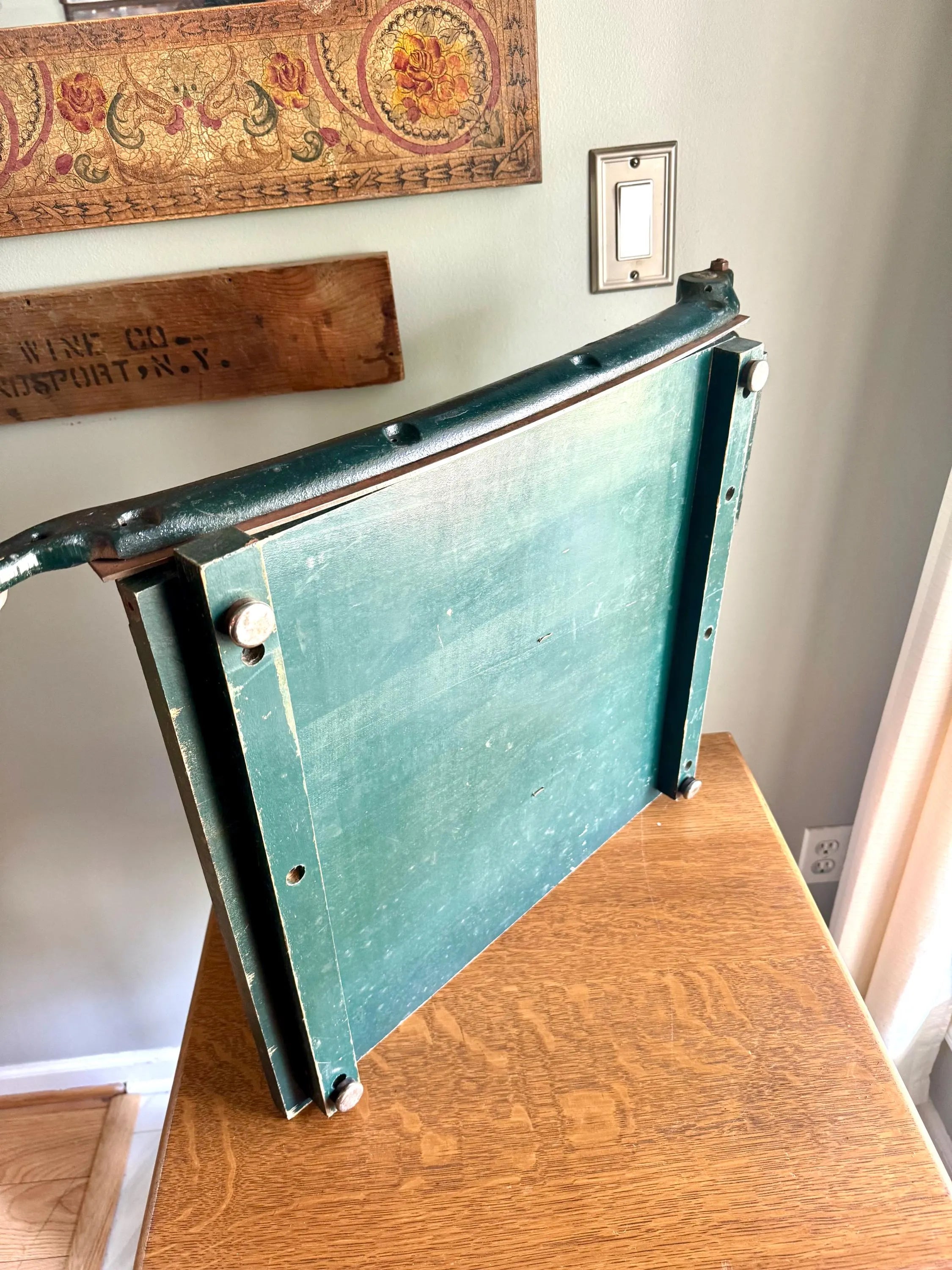 Vtg Large National Paper Cutter | Green Heavy Duty Milton Bradly 18" Guillotine Paper Cutter | Milton Bradley Co. National Paper Cutter