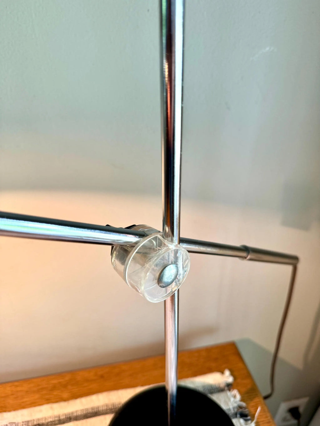 Vtg MCM Robert Sonneman Style Articulating Chrome Orb Lamp | R. Sonneman Adjustable Mid Century Modernist Table Lamp | MCM Eyeball Lamp
