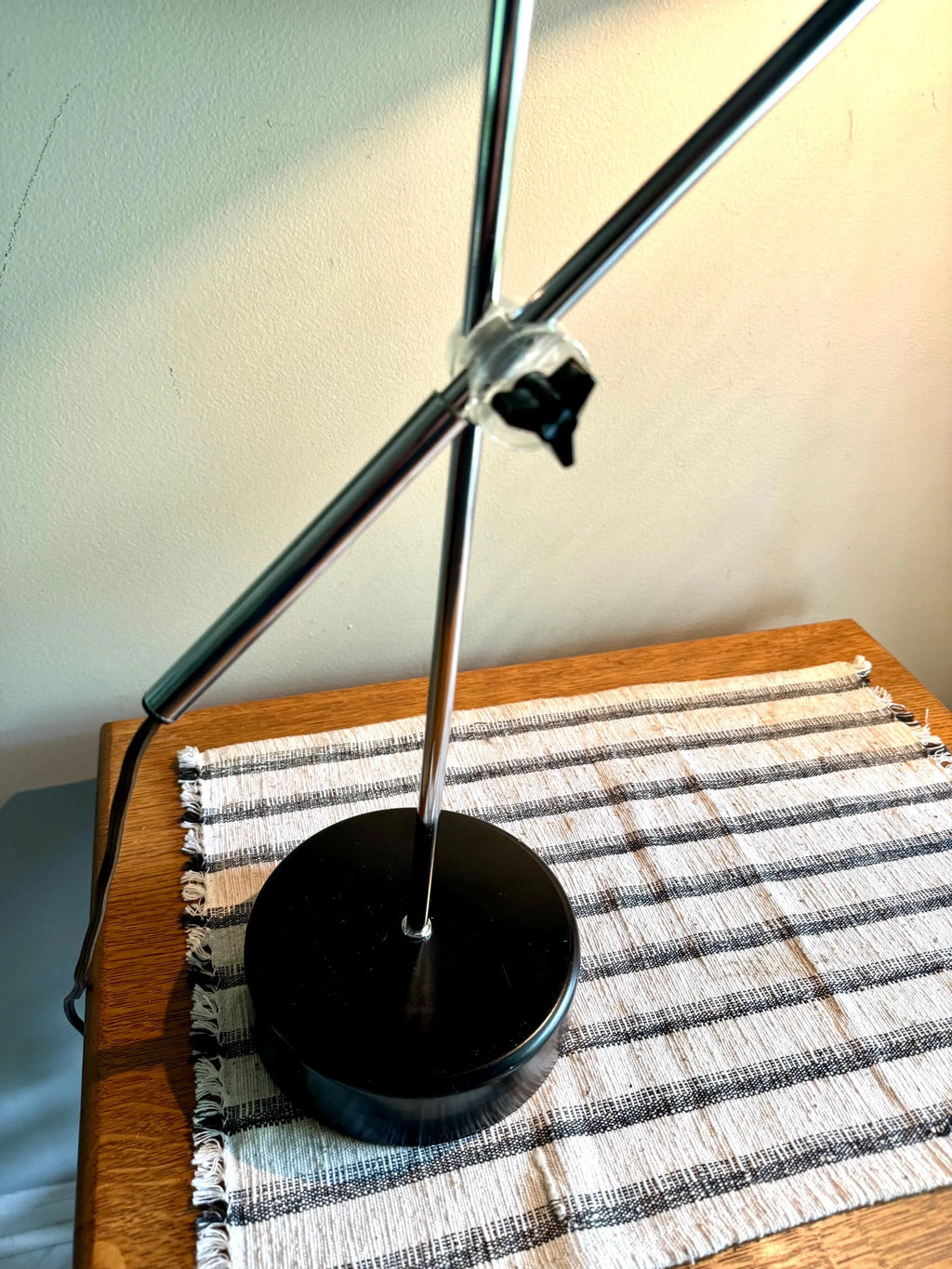Vtg MCM Robert Sonneman Style Articulating Chrome Orb Lamp | R. Sonneman Adjustable Mid Century Modernist Table Lamp | MCM Eyeball Lamp