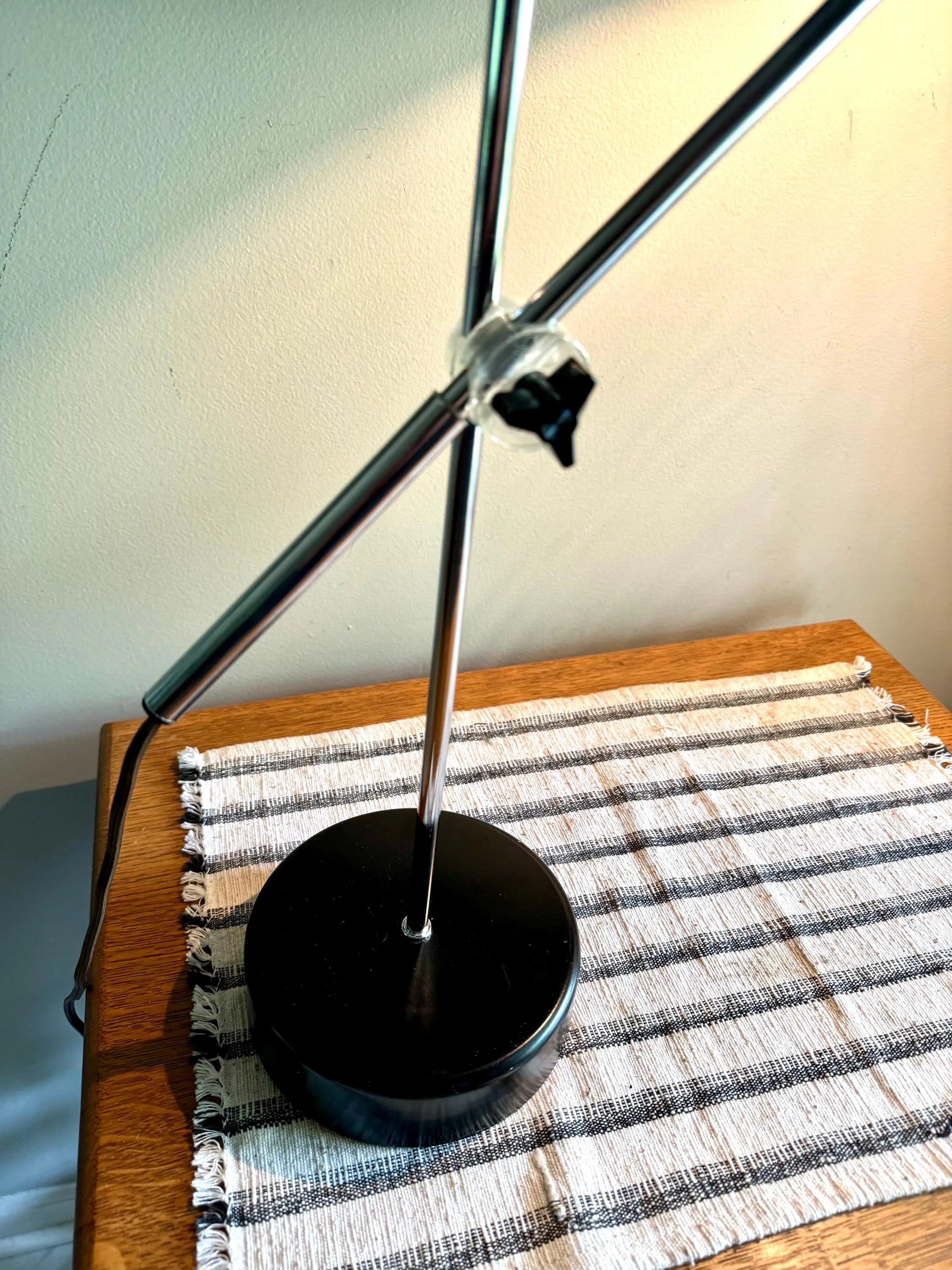 Vtg MCM Robert Sonneman Style Articulating Chrome Orb Lamp | R. Sonneman Adjustable Mid Century Modernist Table Lamp | MCM Eyeball Lamp