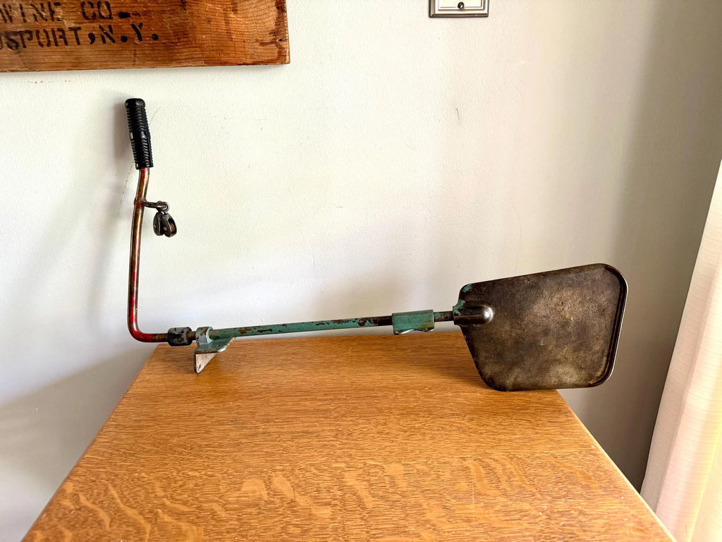 Vtg Boat Tiller and Rudder | Brass Rudder and Tiller Arm | Distressed Paint Boat Rudder and Tiller Arm | Nautical Decor