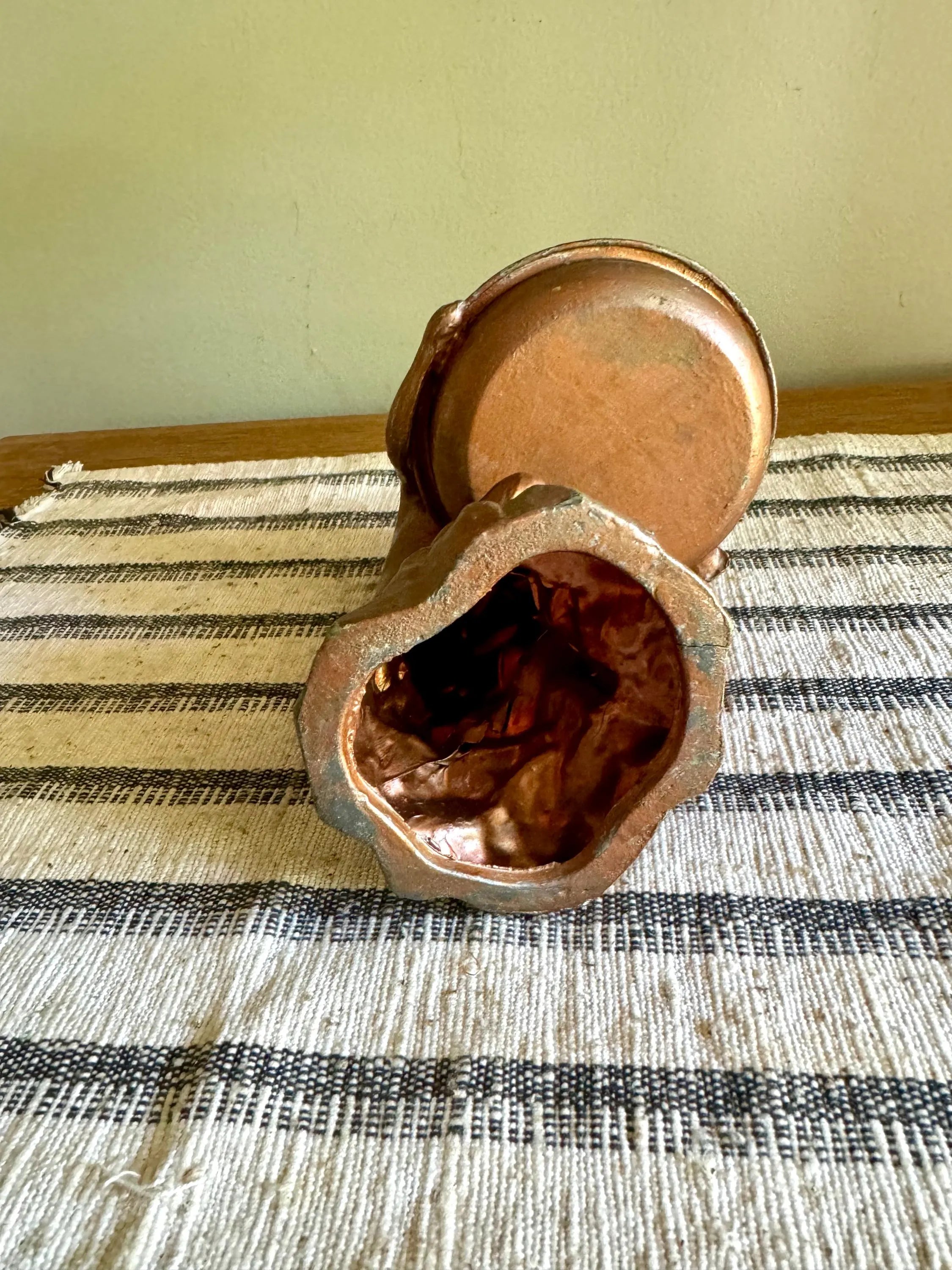 Art Deco Nude Figurine Trinket Tray | Distressed Metal Nude Lady Figurine Ashtray Holder | Distressed Bronze Finish Ring Dish