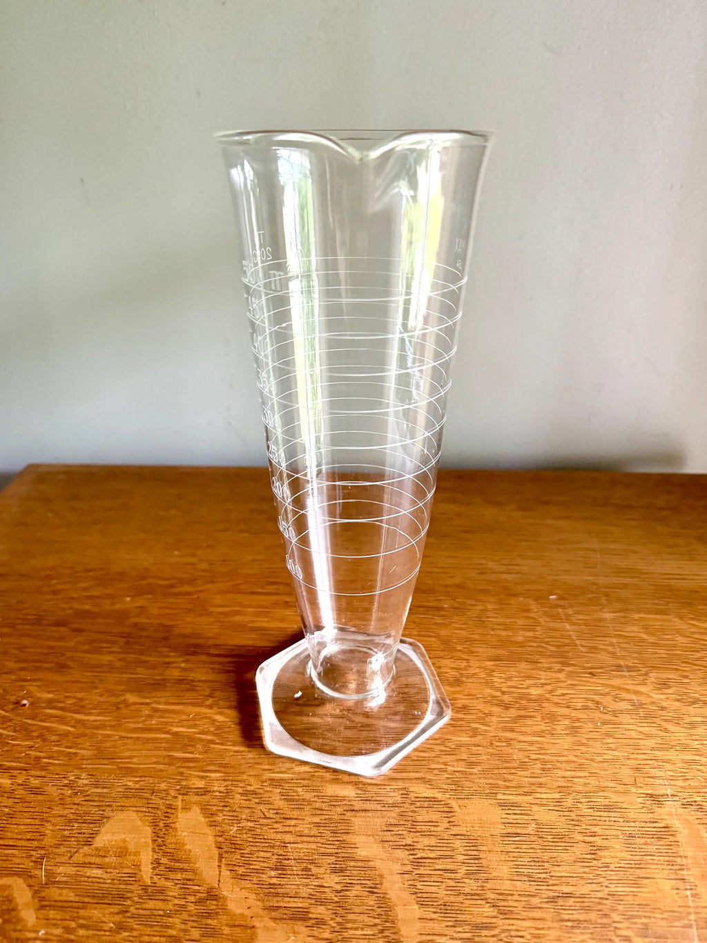 Vtg Glass Kimax 500ML Beaker | Kimax Glass Graduated Flask  | 16 Oz. Graduated Glass Flask | Laboratory Footed Glass Measuring Beaker