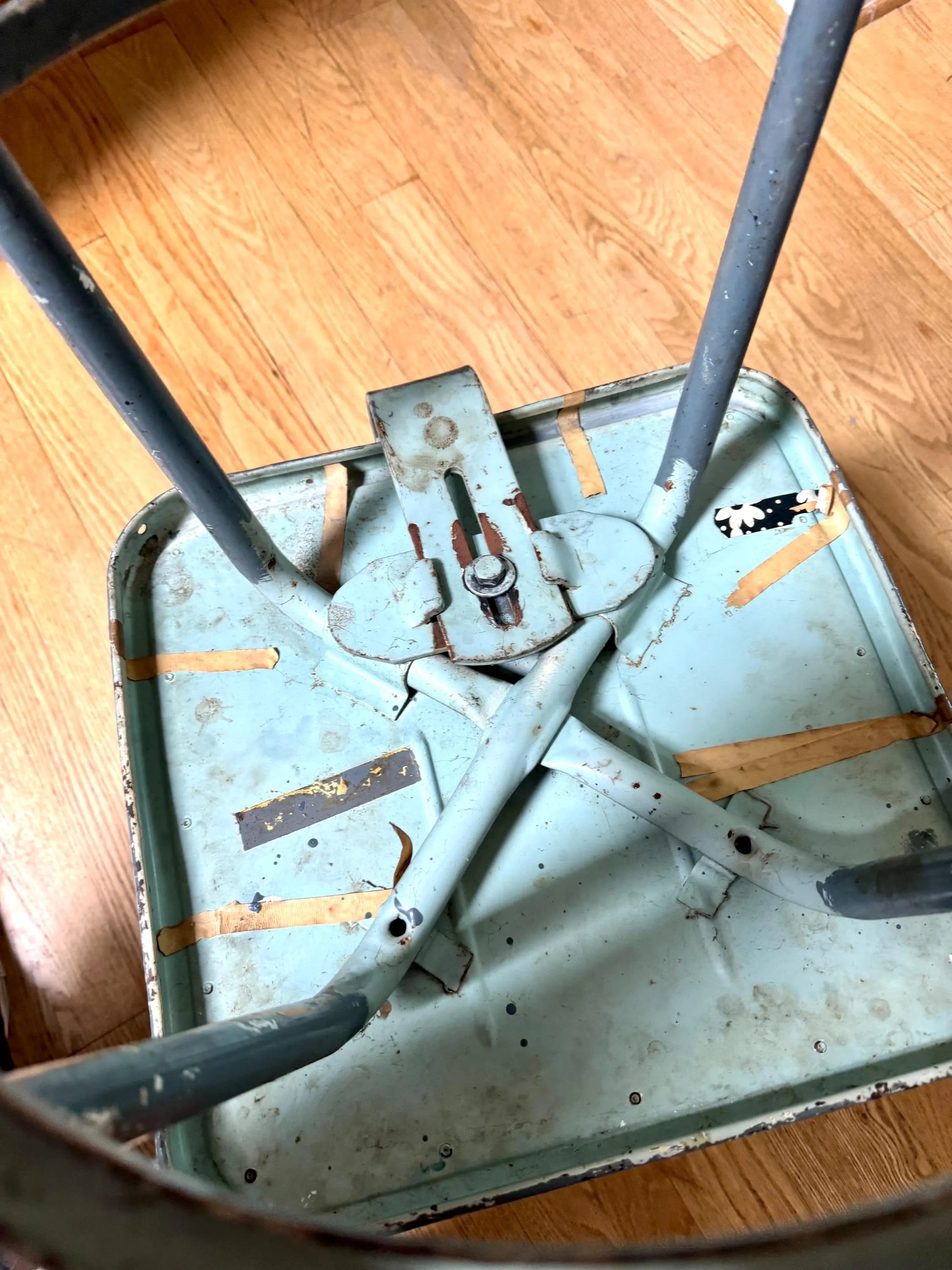 Industrial Drafting Chair | Adjustable Metal Stool | Industrial Seating | Rustic Metal Chair | Mid Century Metal Chair | Distressed Stool