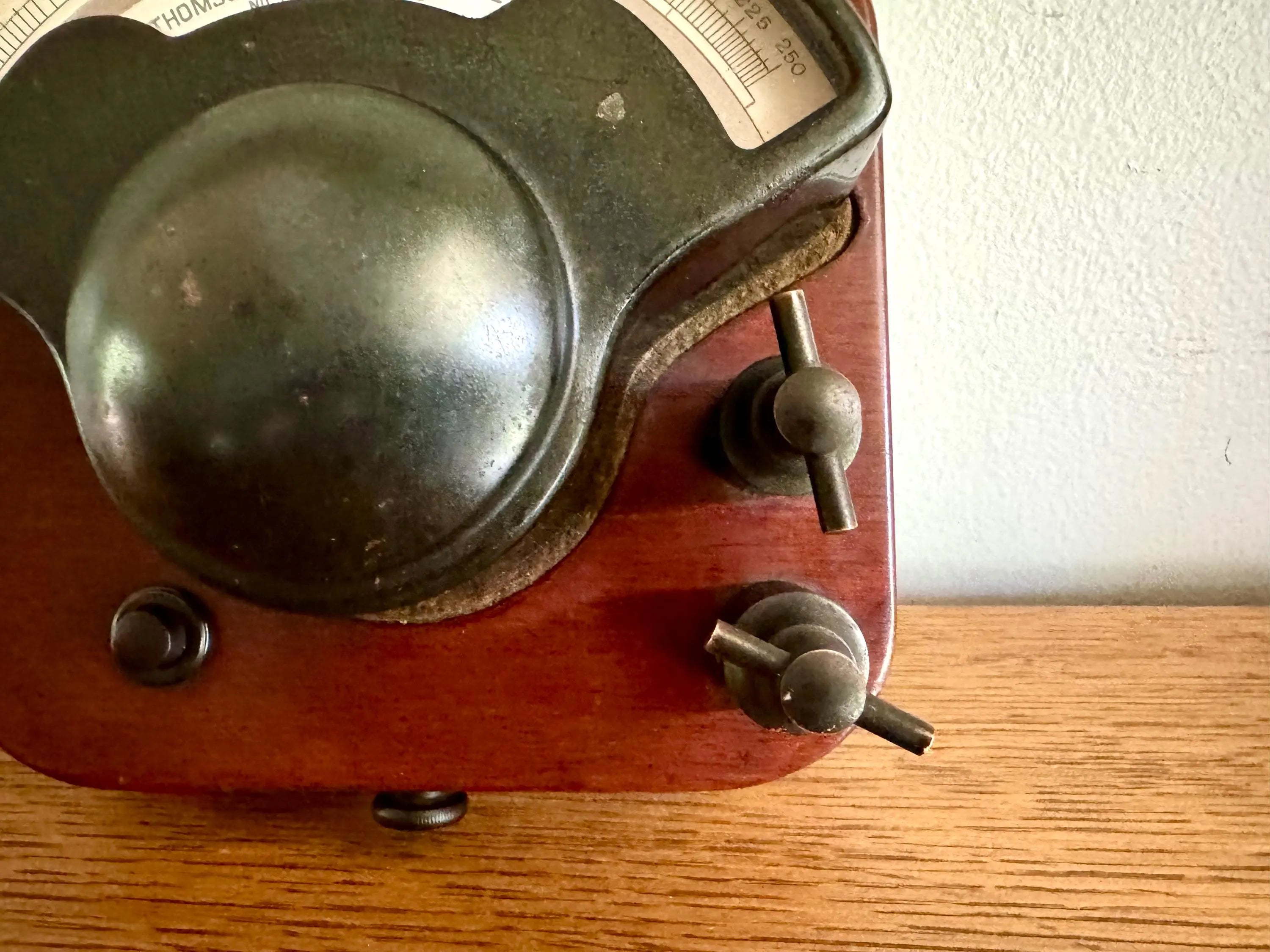 Antique Thomson Alternating Ammeter | General Electric Amp Gauge | Wooden Type P Thomson Alternating Ammeter | Vintage Electric Meter