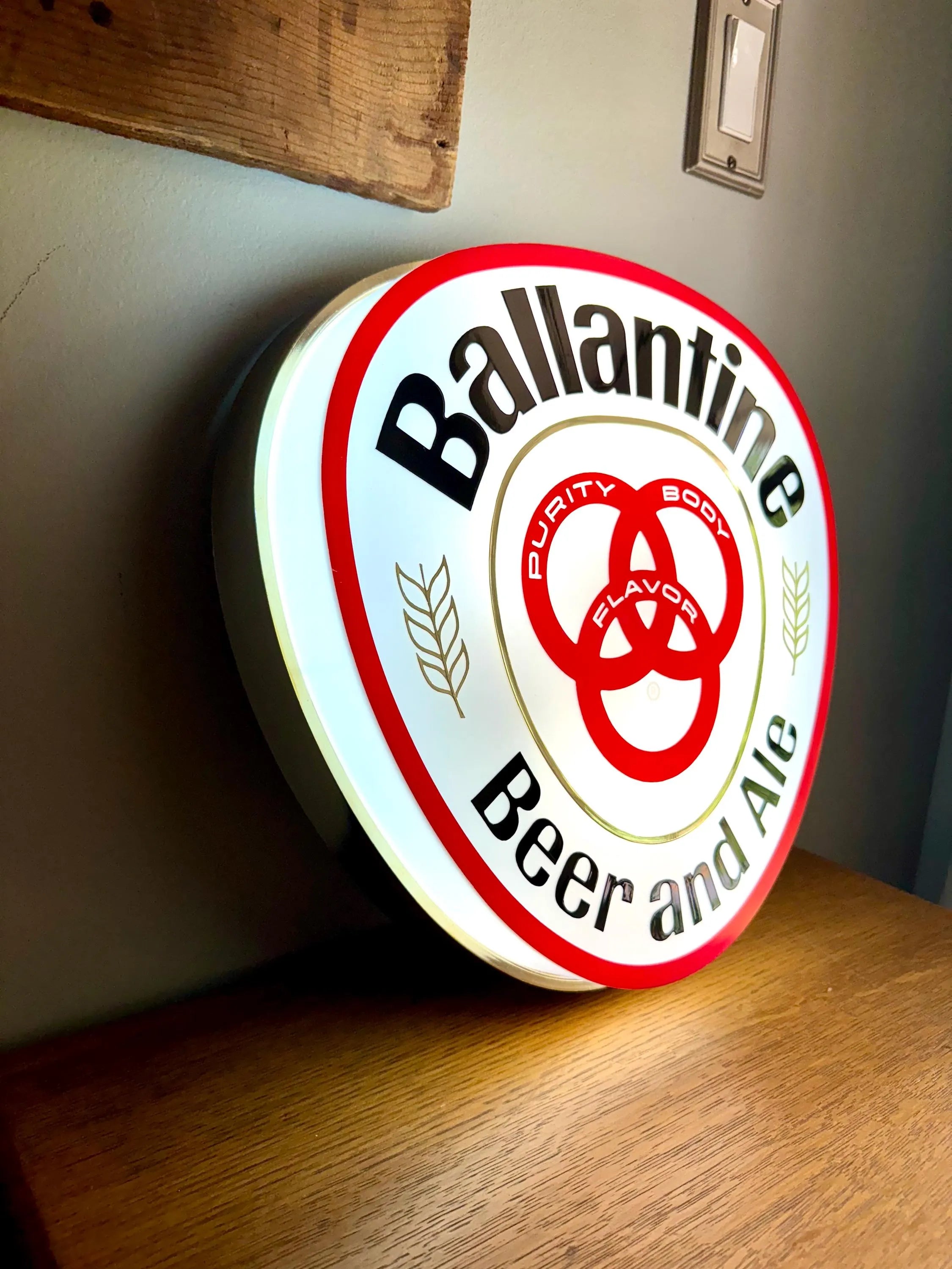 Vintage Ballantine Beer Advertisement Sign | Bar Lighted Sign | Large Ballantine Beer Lighted Sign | Falstaf Brewing Company Sign