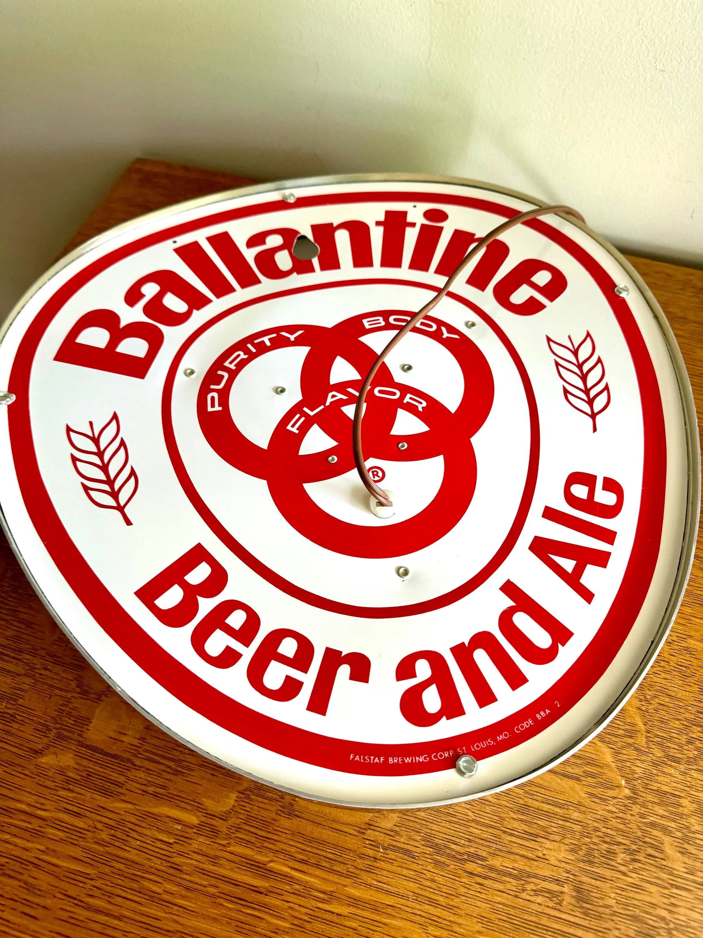 Vintage Ballantine Beer Advertisement Sign | Bar Lighted Sign | Large Ballantine Beer Lighted Sign | Falstaf Brewing Company Sign