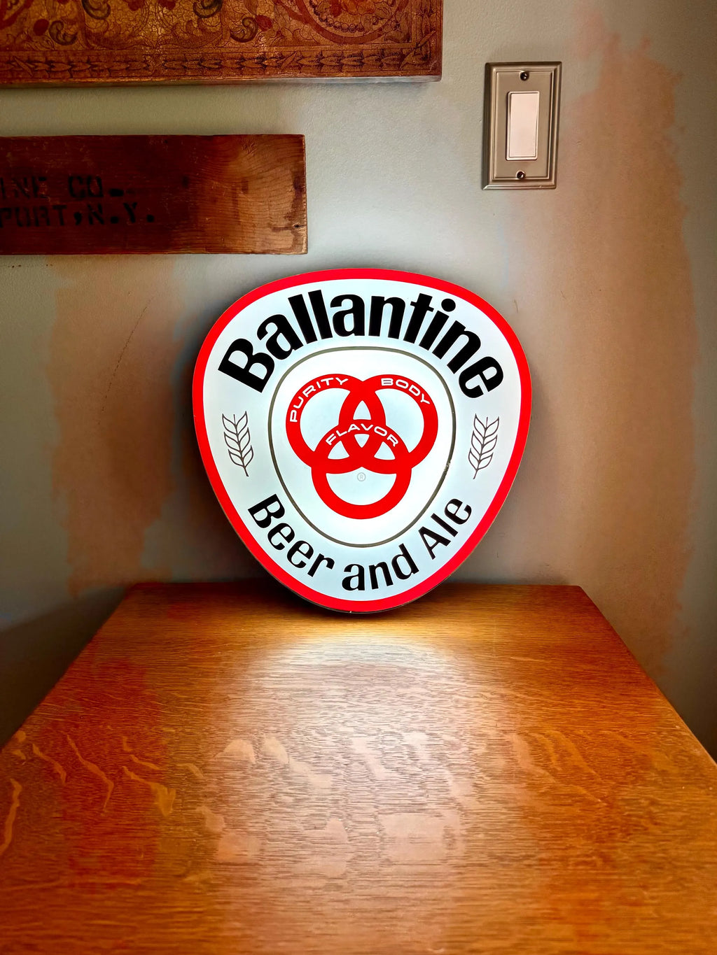 Vintage Ballantine Beer Advertisement Sign | Bar Lighted Sign | Large Ballantine Beer Lighted Sign | Falstaf Brewing Company Sign