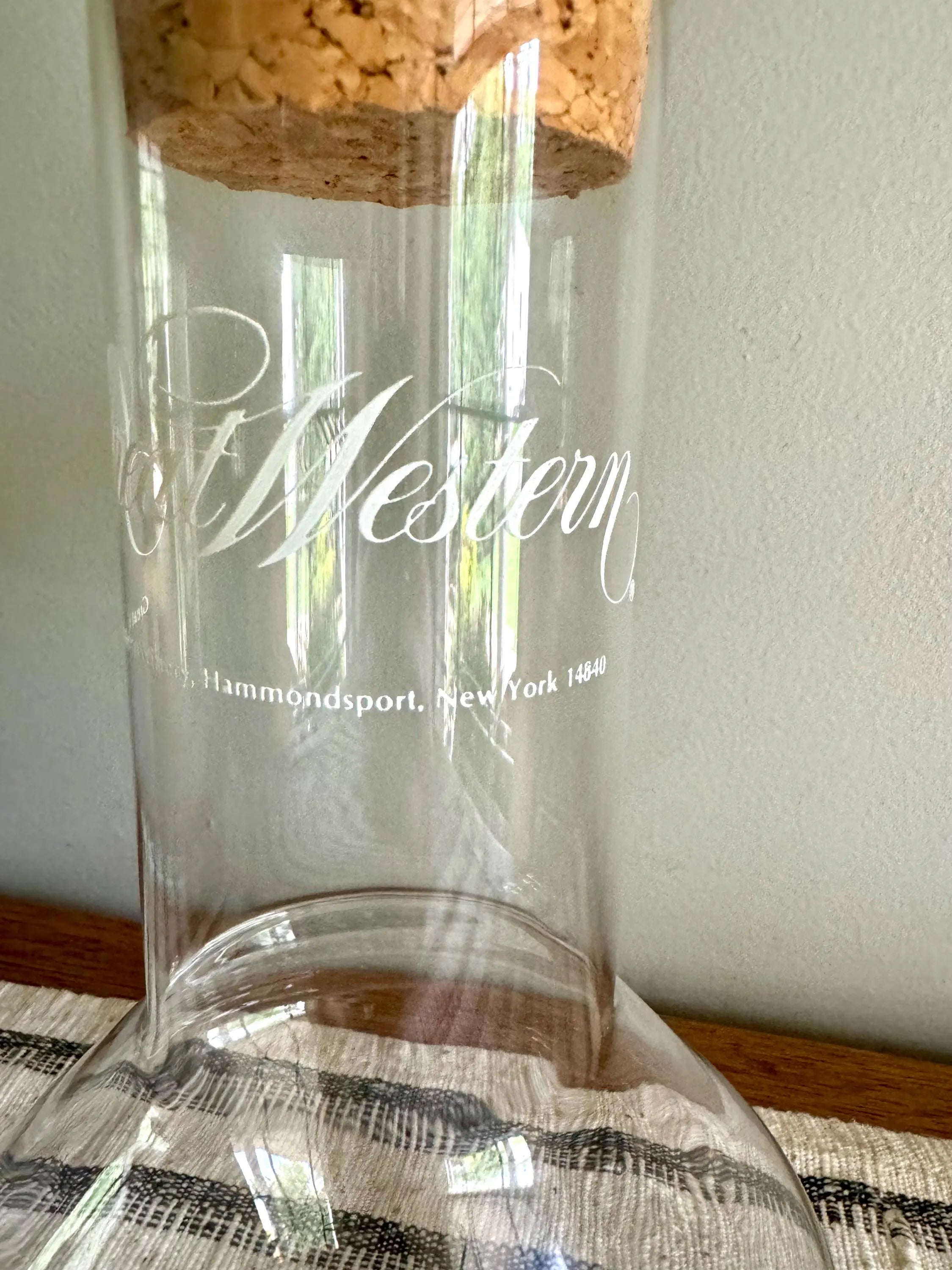Vintage Great Western Winery Decanter | Great Western Winery Libbey Glass Decanter | Corked Glass Carafe | Hammondsport NY Winery Decanter
