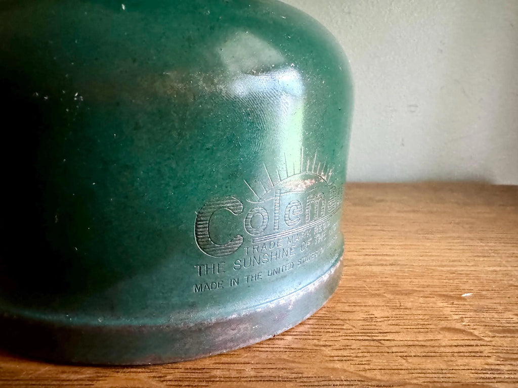 Vintage Distressed Coleman Model 228E Lantern | Coleman 1955 Coleman Lantern | Model 220F Coleman Lantern | Clear Glass Duel Mantel