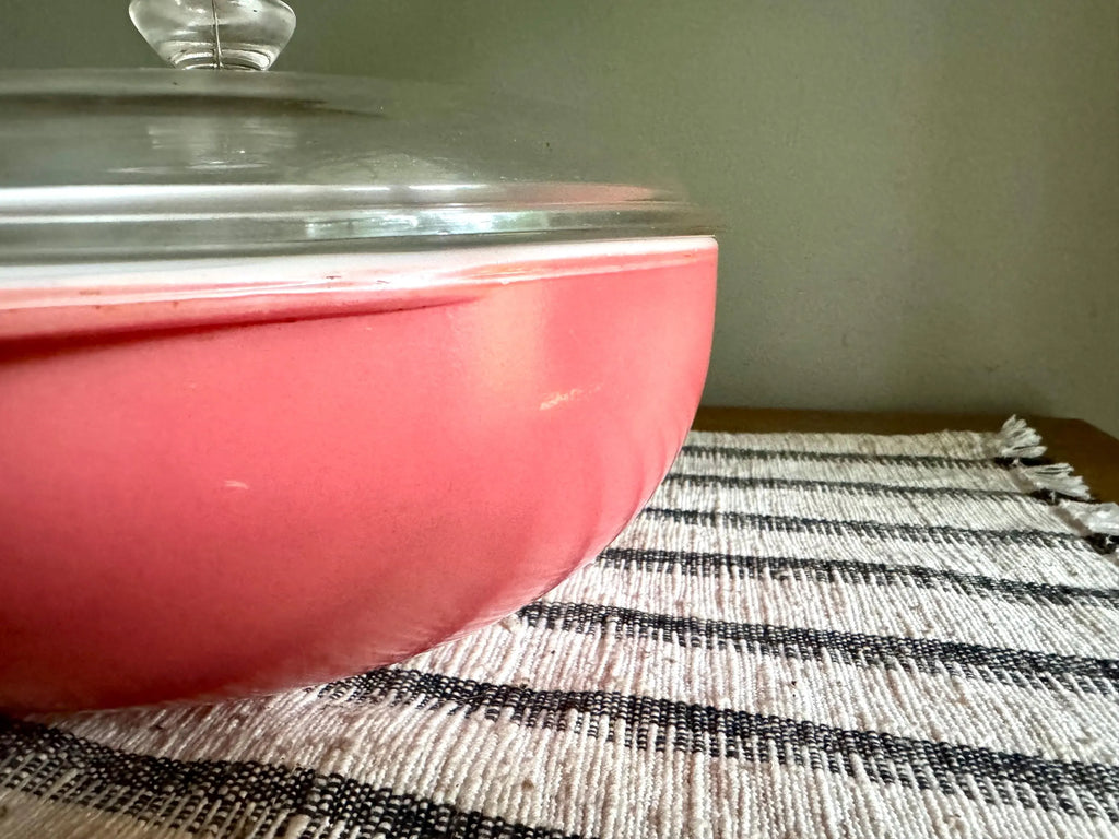 Vintage Pink Pyrex Casserole Bowl With Lid | Pyrex 024 Pink Casserole Bowl | 2 Quart Pink Glass Bowl | 50's Casserole Bowl with Lid