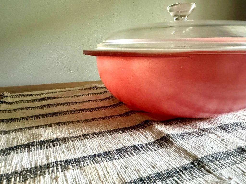 Vintage Pink Pyrex Casserole Bowl With Lid | Pyrex 024 Pink Casserole Bowl | 2 Quart Pink Glass Bowl | 50's Casserole Bowl with Lid