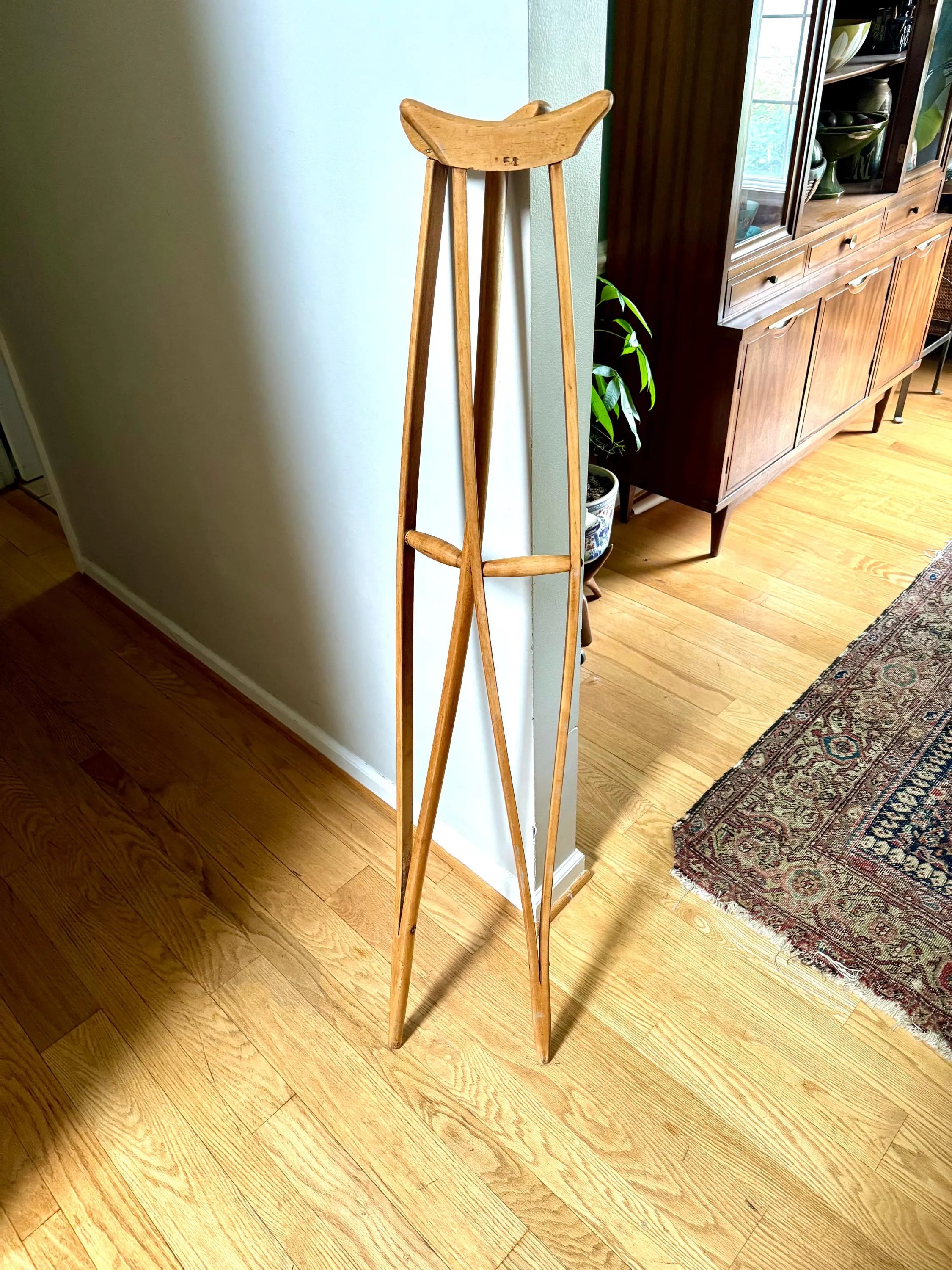 Pair of Wooden Crutches | Antique Split Wood Crutches | Vintage Medical Decor | Doctor Office Decor | Antique Split Wood Crutches