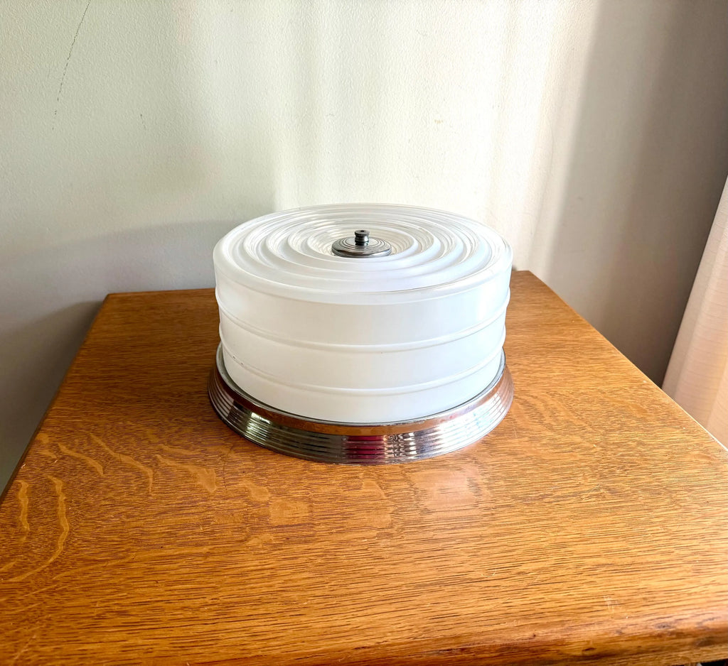 Vintage MOE Brothers Ceiling Light Glass Globe | MOE Ceiling Light Glass Shade | Art Deco Ceiling Light | Frosted & Clear Glass Light Shade