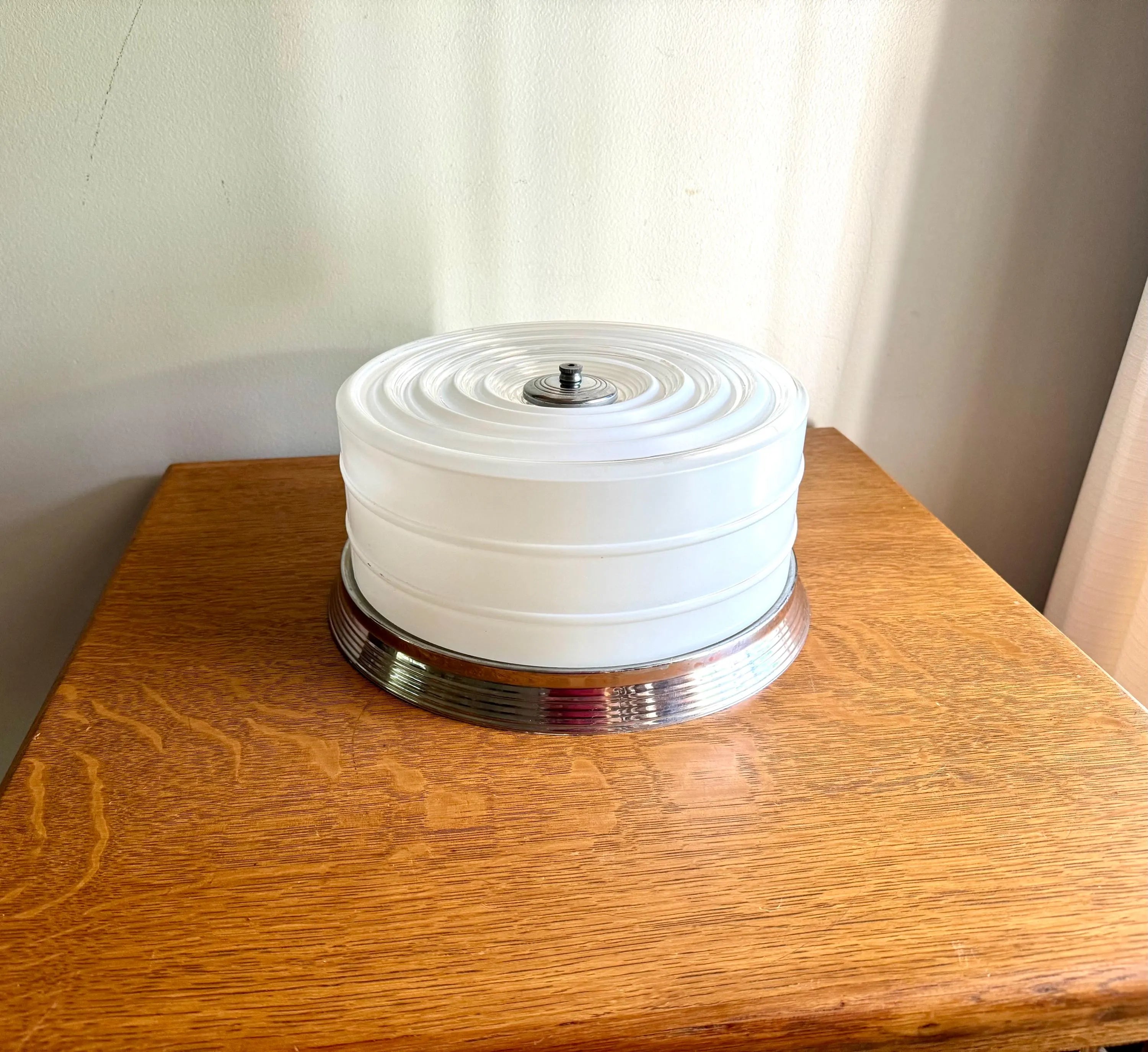 Vintage MOE Brothers Ceiling Light Glass Globe | MOE Ceiling Light Glass Shade | Art Deco Ceiling Light | Frosted & Clear Glass Light Shade