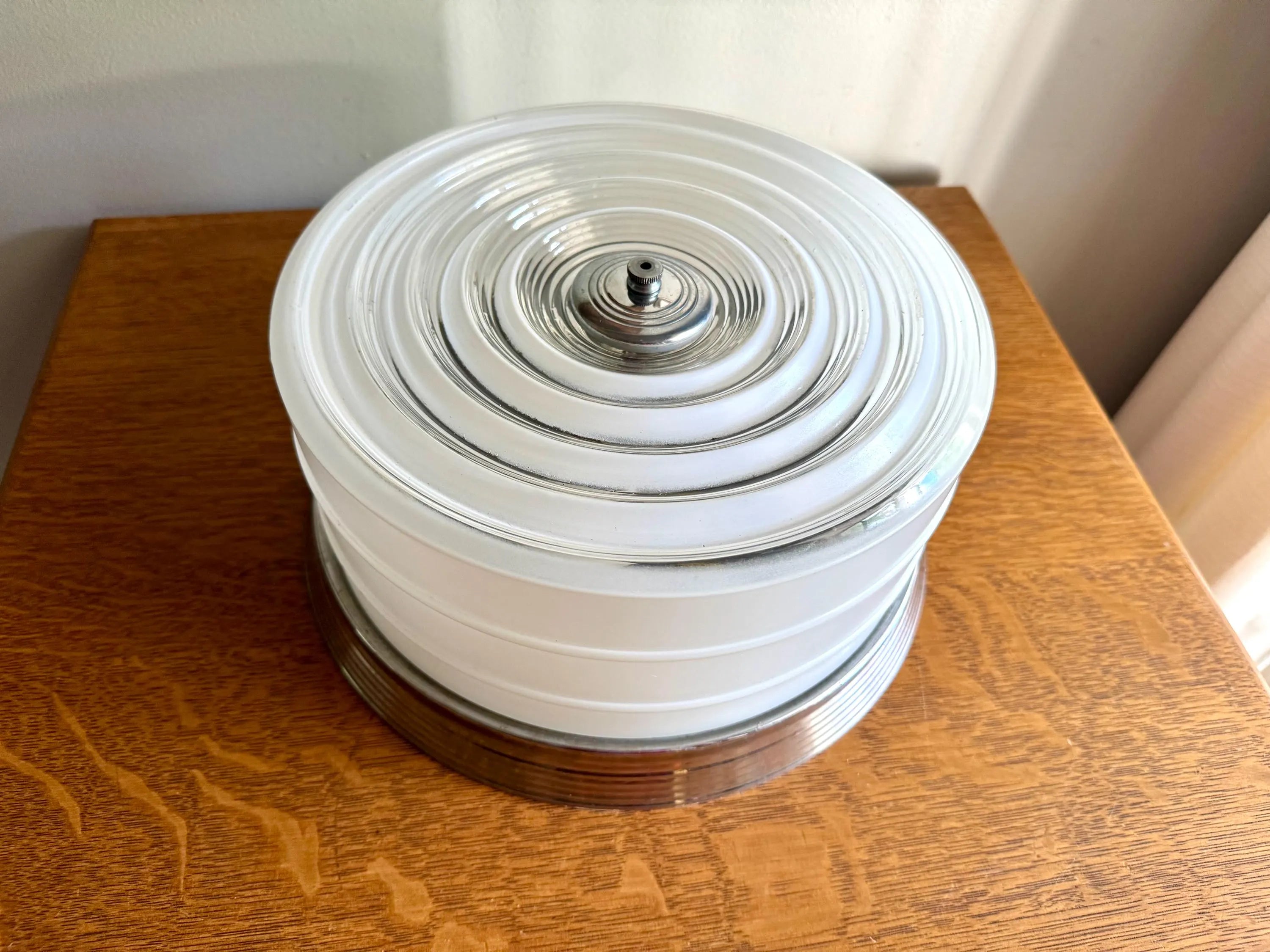 Vintage MOE Brothers Ceiling Light Glass Globe | MOE Ceiling Light Glass Shade | Art Deco Ceiling Light | Frosted & Clear Glass Light Shade