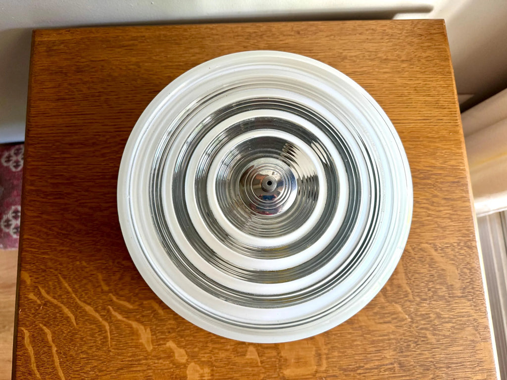 Vintage MOE Brothers Ceiling Light Glass Globe | MOE Ceiling Light Glass Shade | Art Deco Ceiling Light | Frosted & Clear Glass Light Shade