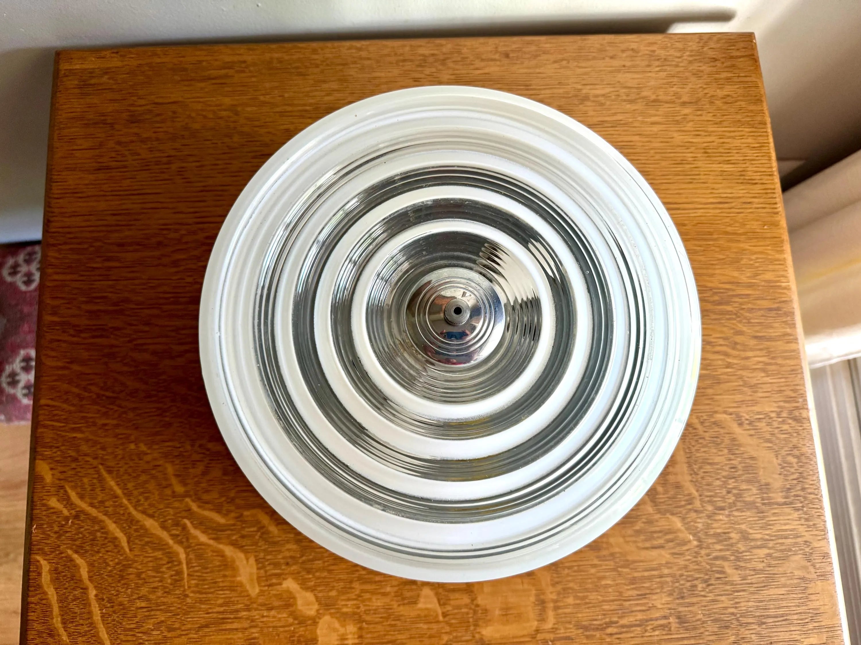 Vintage MOE Brothers Ceiling Light Glass Globe | MOE Ceiling Light Glass Shade | Art Deco Ceiling Light | Frosted & Clear Glass Light Shade