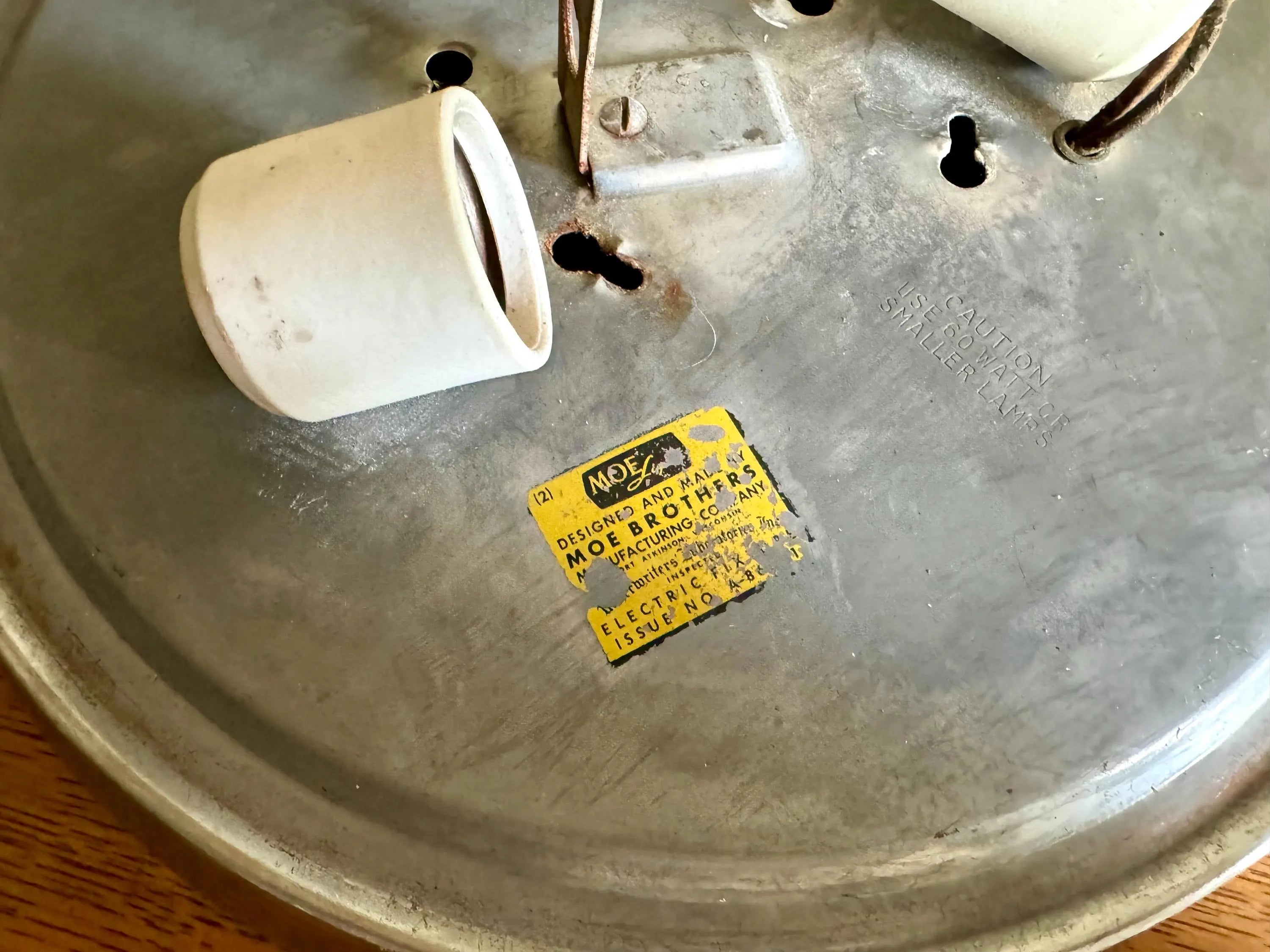 Vintage MOE Brothers Ceiling Light Glass Globe | MOE Ceiling Light Glass Shade | Art Deco Ceiling Light | Frosted & Clear Glass Light Shade