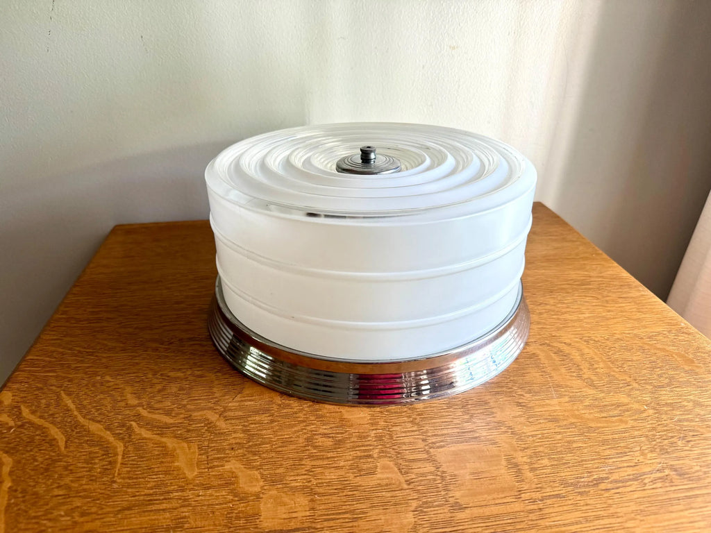 Vintage MOE Brothers Ceiling Light Glass Globe | MOE Ceiling Light Glass Shade | Art Deco Ceiling Light | Frosted & Clear Glass Light Shade