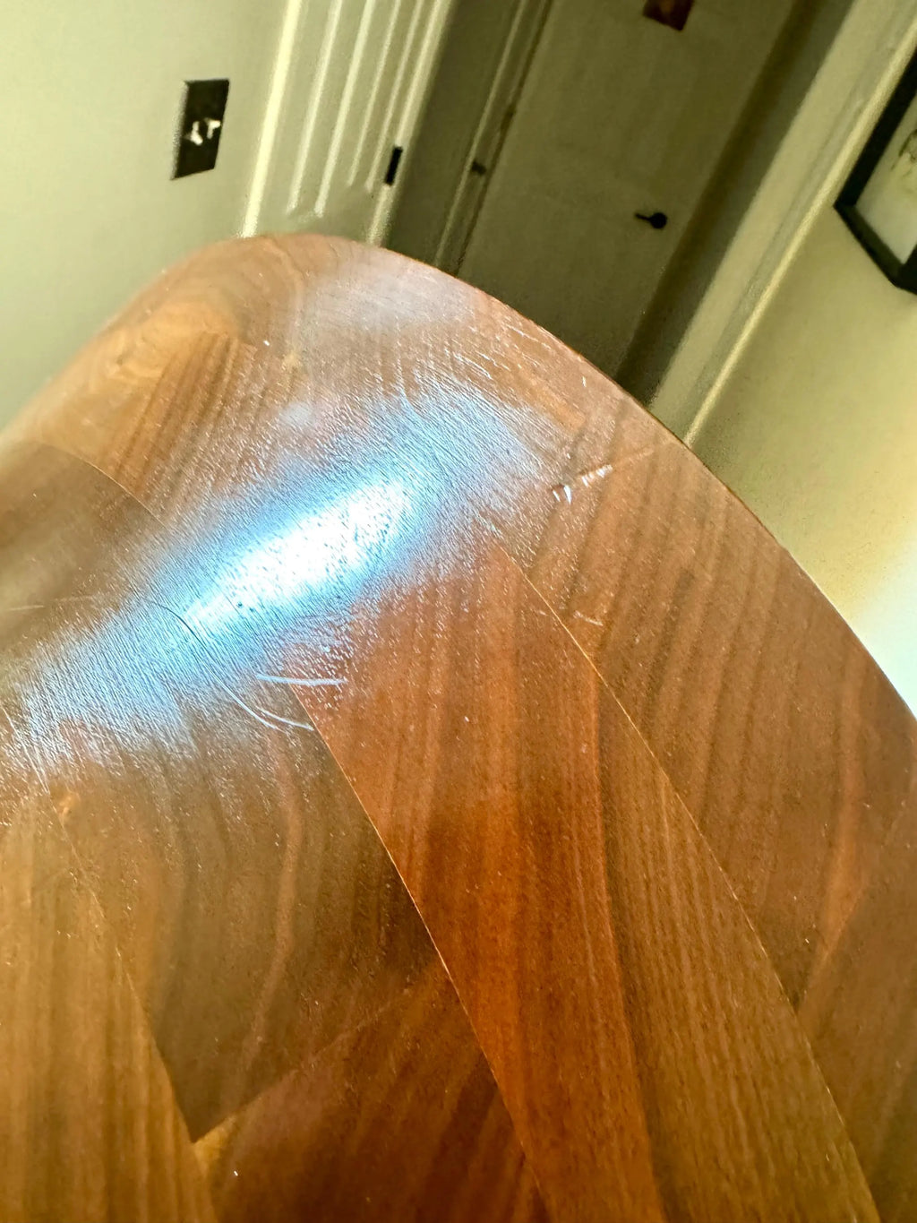 A Vintage Vermillion Walnut Salad Bowl Stand | Danish Modern Salad Bowl | MCM Salad Bowl on Legs | Vermillion Walnut Salad Bowl