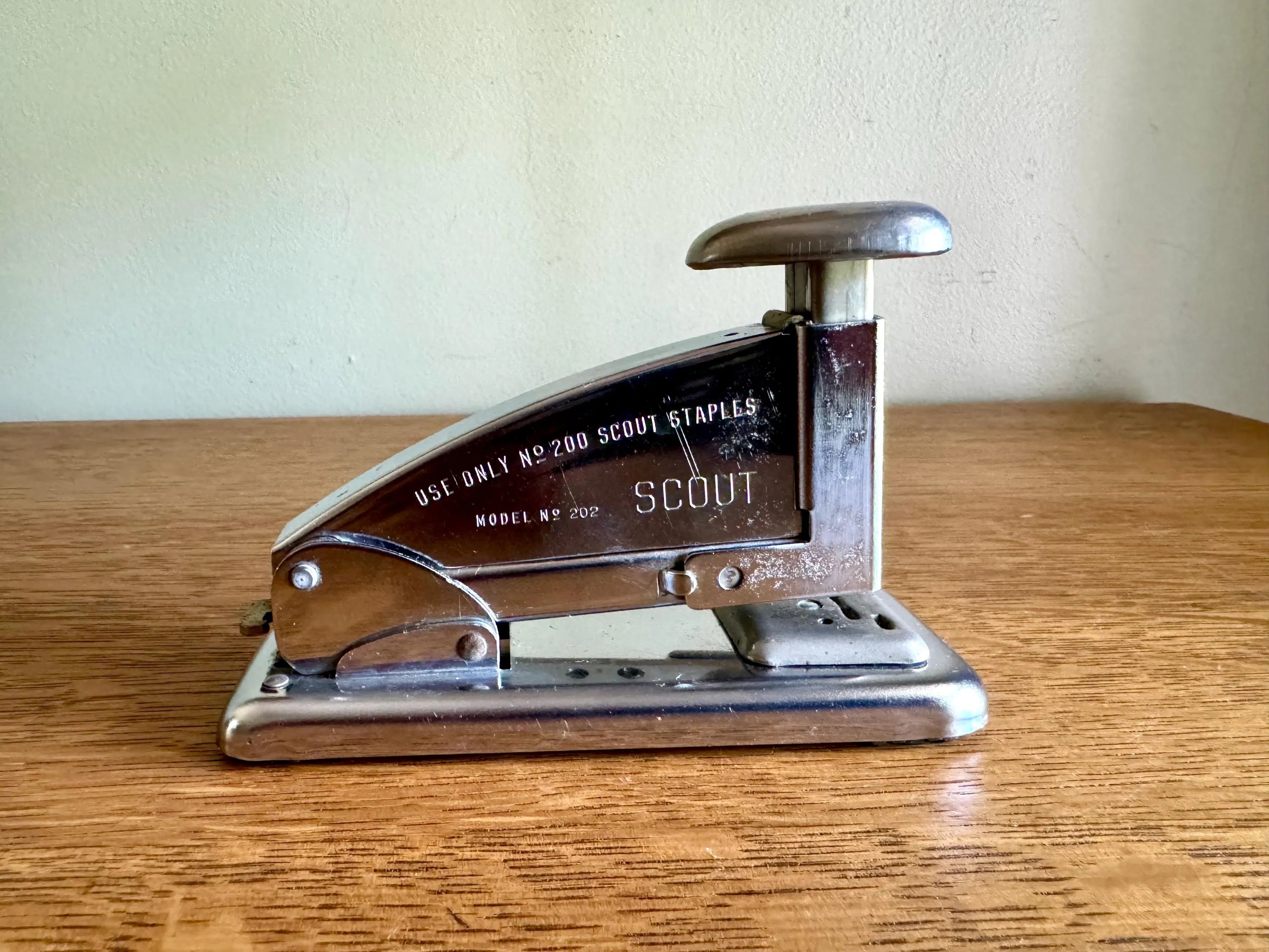 Vintage Small Scout Stapler | Ace Fastener Scout No.202 Stapler | Art Deco Desk Stapler | Working Ace Scout 202 Stapler | Vintage Desk Decor