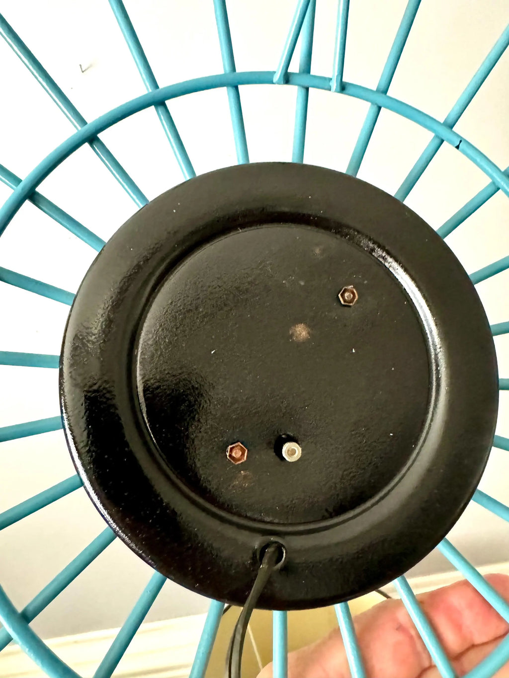 Vintage Sessions Starburst Wall Clock | Painted Sunburst Atomic Clock | Mid Century Modern Wall Clock | Blue and Black MCM Wall Clock